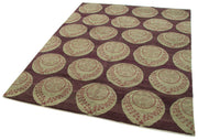 Handmade Wool Area Rug – Tebriz Purple Classic Soft Cotton Wool Carpet 5'11''x8'1''