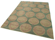 Handmade Area Rug – Classic Green Wool Cotton Turkish Vintage Carpet 5'9''x8'