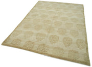 Handmade Wool Area Rug – Classic Beige 5'11''x8'7'' Cotton Wool Rug, Vintage Turkish Carpet