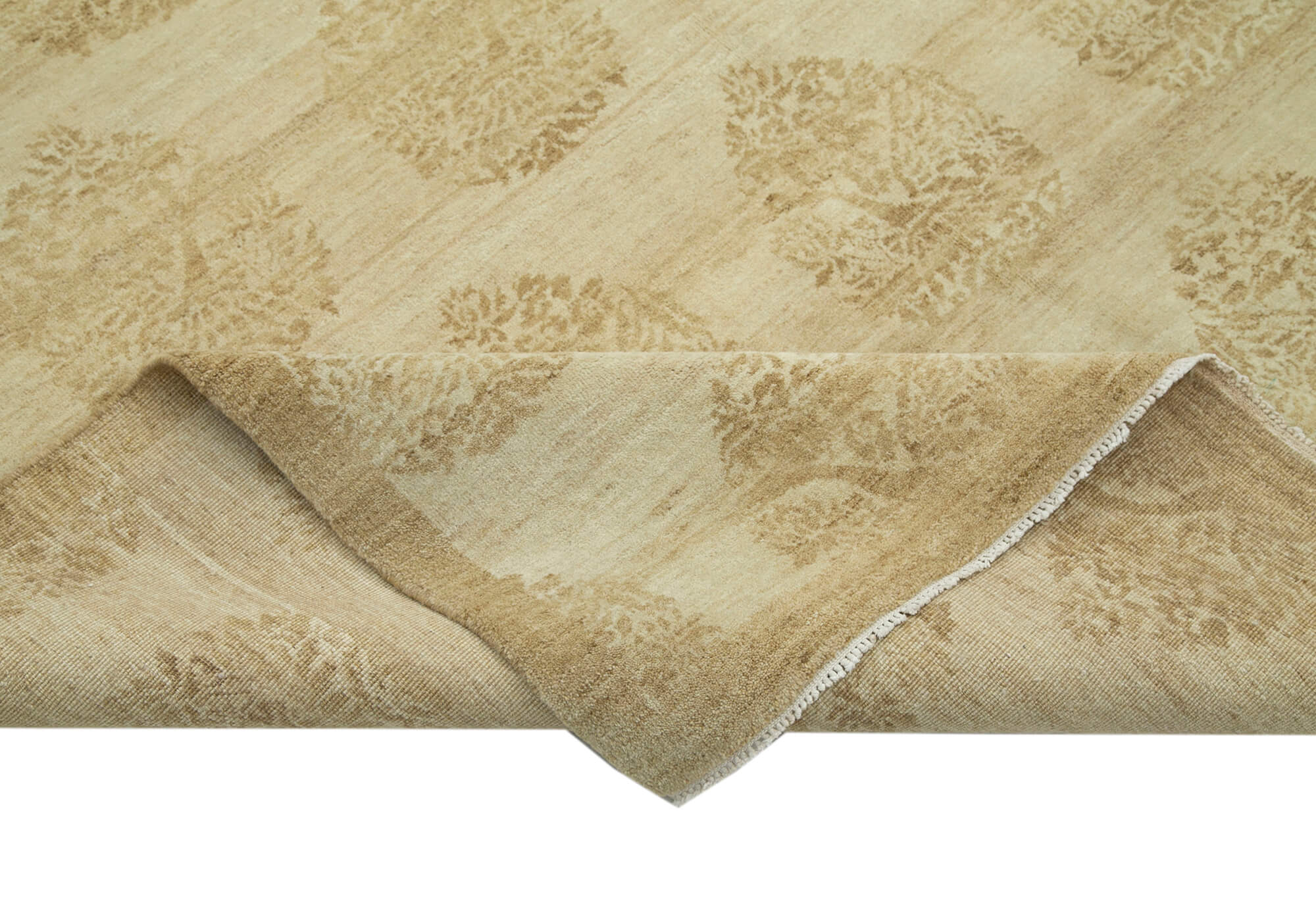Handmade Wool Area Rug – Classic Beige 5'11''x8'7'' Cotton Wool Rug, Vintage Turkish Carpet