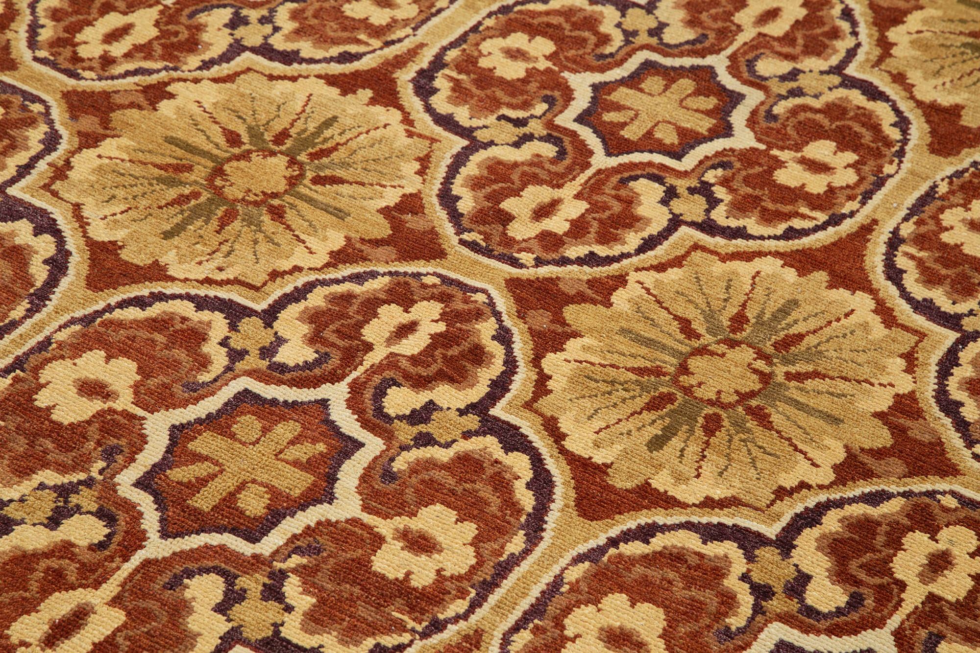 Handmade Wool Area Rug – Tebriz Red Classic Cotton Wool Blend 6'x8'8'' Durable Turkish Carpet