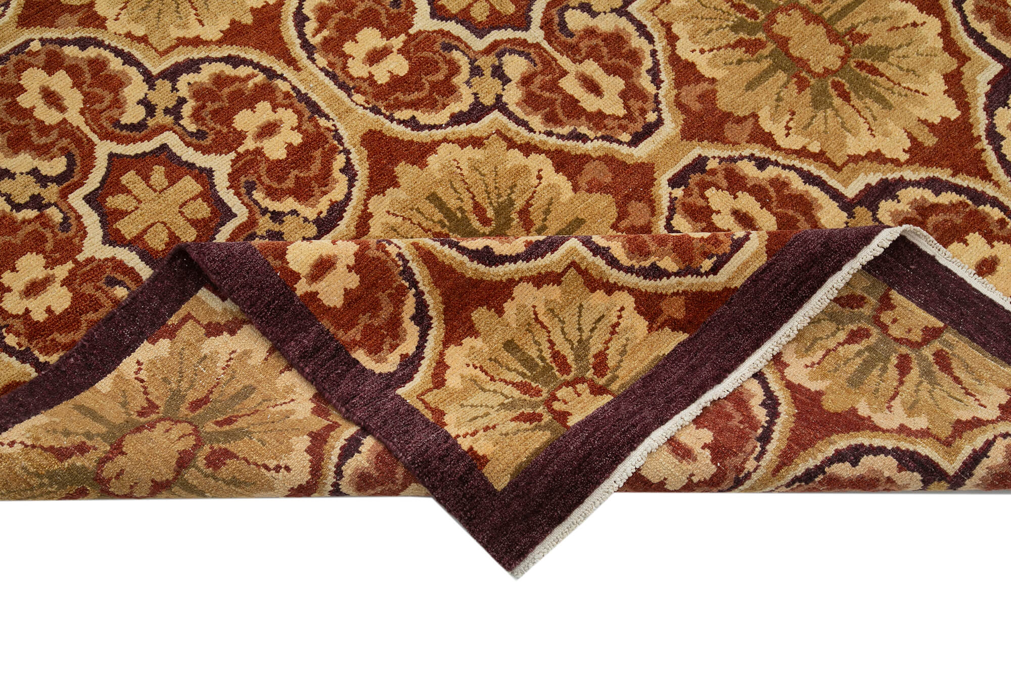 Handmade Wool Area Rug – Tebriz Red Classic Cotton Wool Blend 6'x8'8'' Durable Turkish Carpet