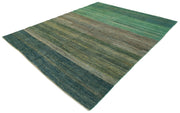 Handmade Area Rug – Tebriz Turquoise Cotton Wool Vintage Hand Woven Carpet 7'11'' x 9'9''