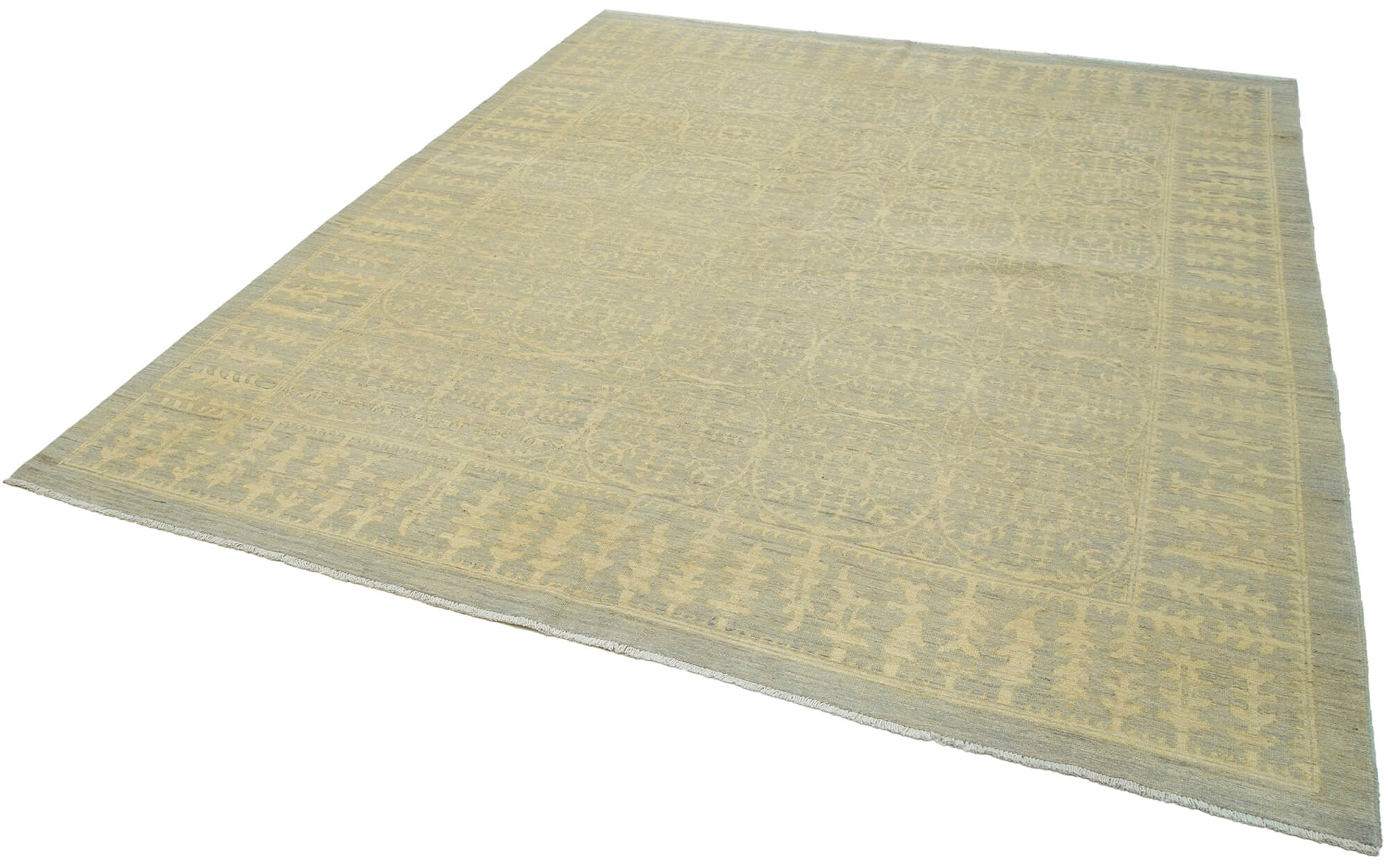 Handmade Wool Area Rug – Classic Beige Cotton Wool Rug 7'9''x9'1'' by Agacan