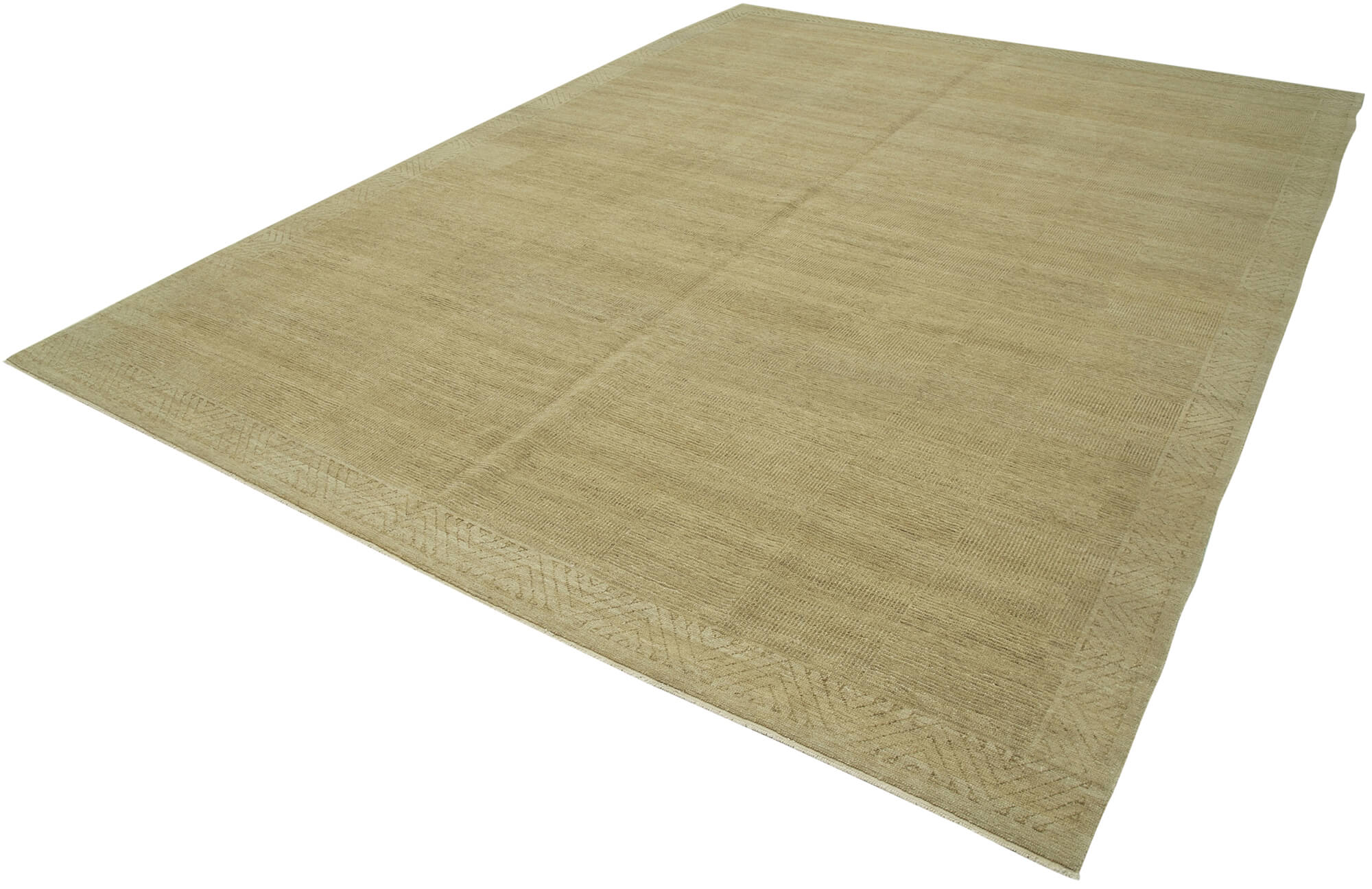 Handmade Wool Area Rug – Tebriz Classic Beige Cotton Wool Rug 9'1''x12'1''