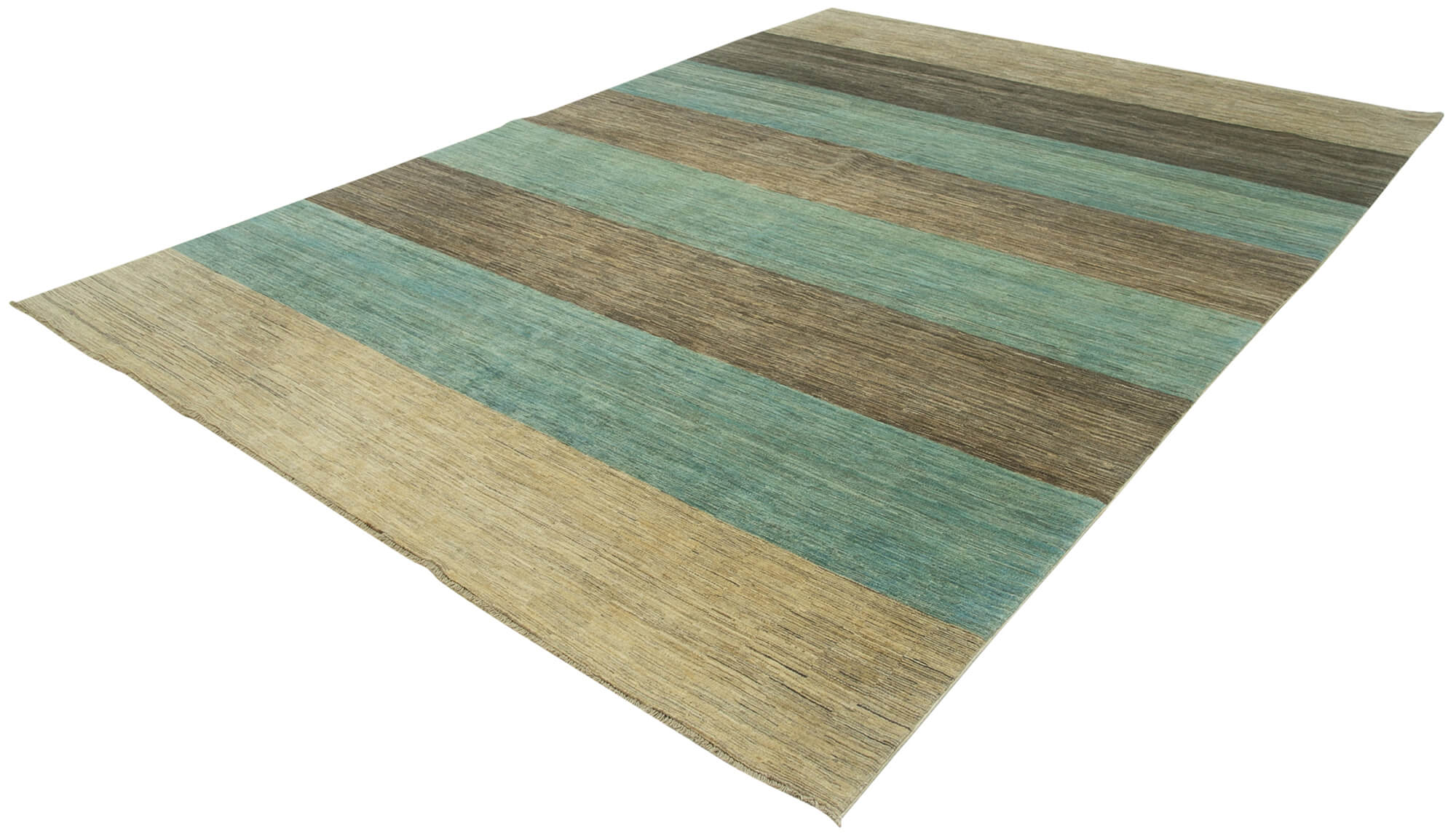 Handmade Area Rug – Turquoise Classic Cotton Wool Vintage Turkish Carpet 8'10" x 11'10"