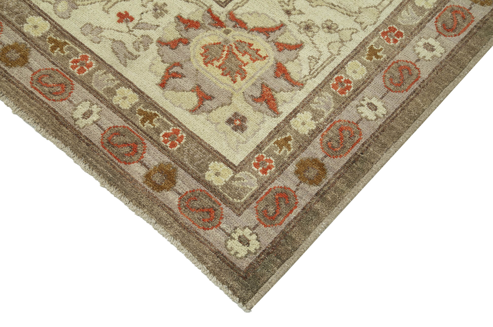Handmade Wool Area Rug – Classic Brown Rug 9'2''x11'11'' Cotton Wool Soft Carpet