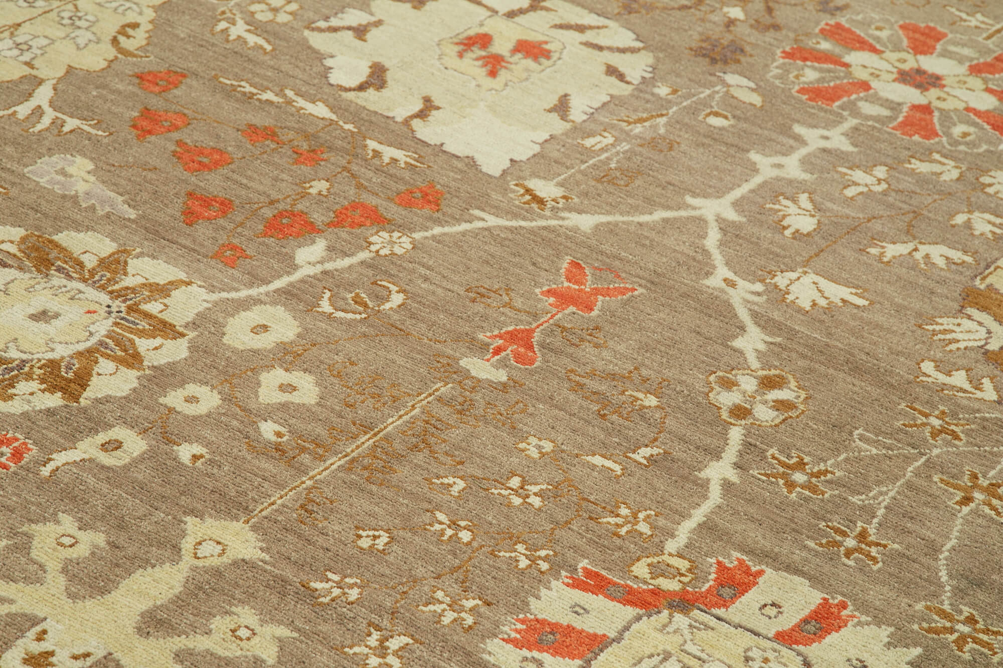 Handmade Wool Area Rug – Classic Brown Rug 9'2''x11'11'' Cotton Wool Soft Carpet