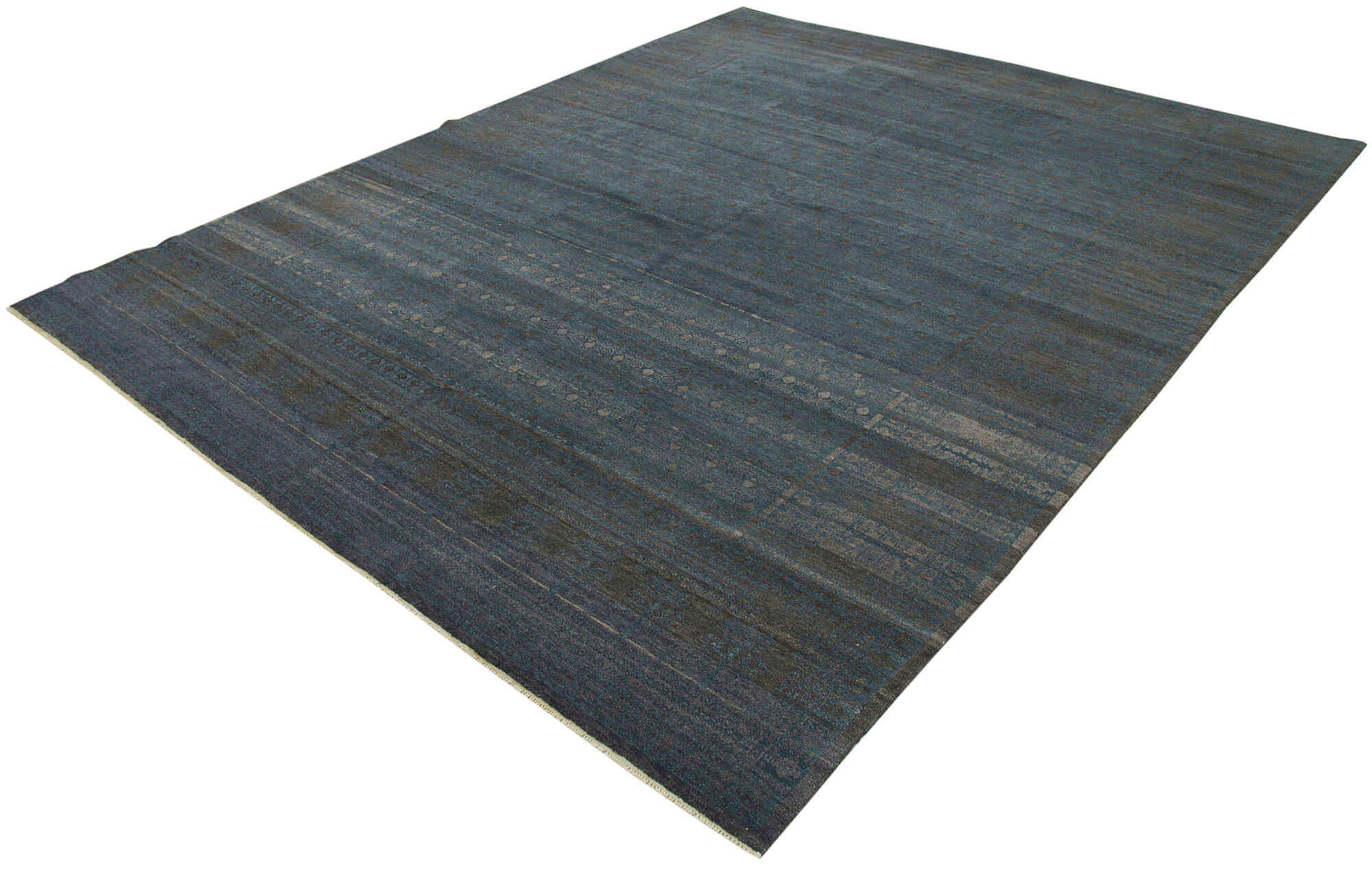 Handmade Wool Area Rug – Tebriz Blue Classic Cotton Wool Carpet 7'9''x9'11''