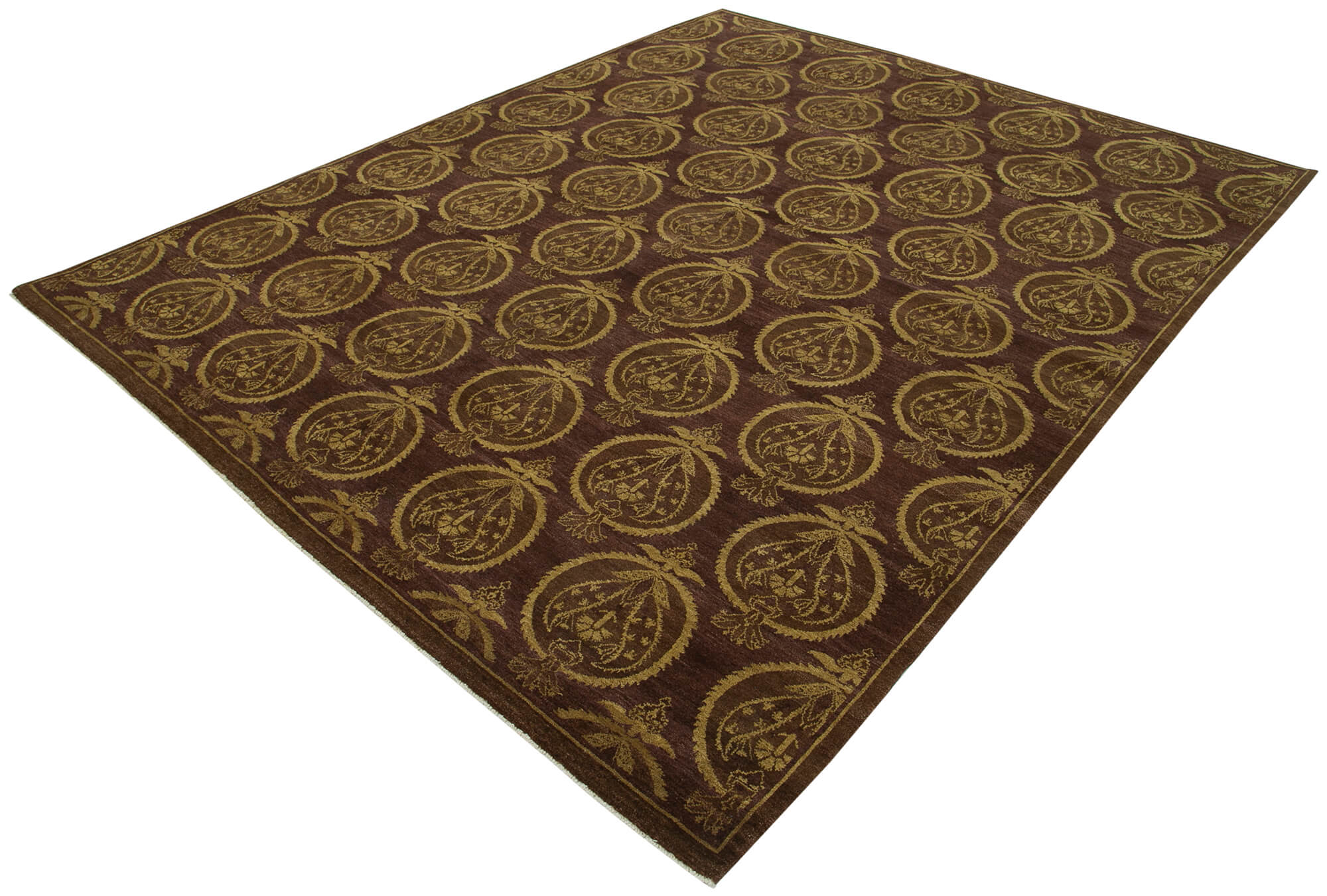 Handmade Wool Area Rug – Vintage Turkish Carpet Purple Cotton Wool Classic 7x10 Feet