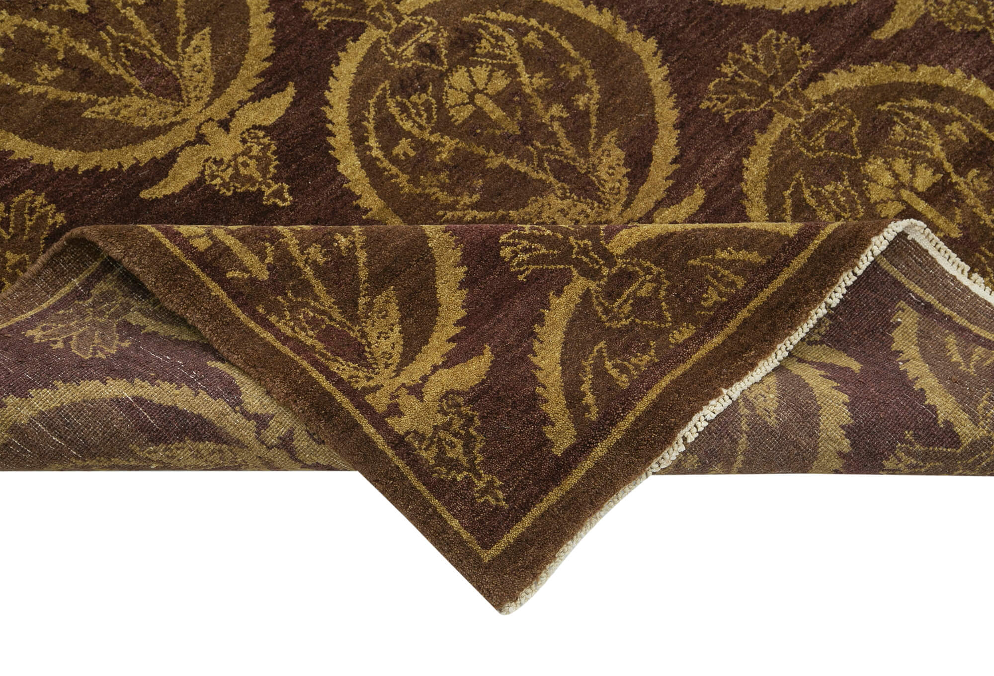 Handmade Wool Area Rug – Vintage Turkish Carpet Purple Cotton Wool Classic 7x10 Feet