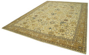 Handmade Wool Area Rug – Tebriz Classic Beige Cotton Wool Rug 9'11"x13'11"