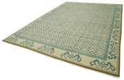 Handmade Wool Area Rug – Tebriz Classic Blue Cotton Wool Carpet 9'11''x13'11''