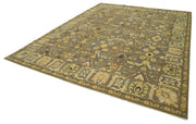Handmade Wool Area Rug – Tebriz Classic Brown Cotton Wool Rug 9'1''x11'10''