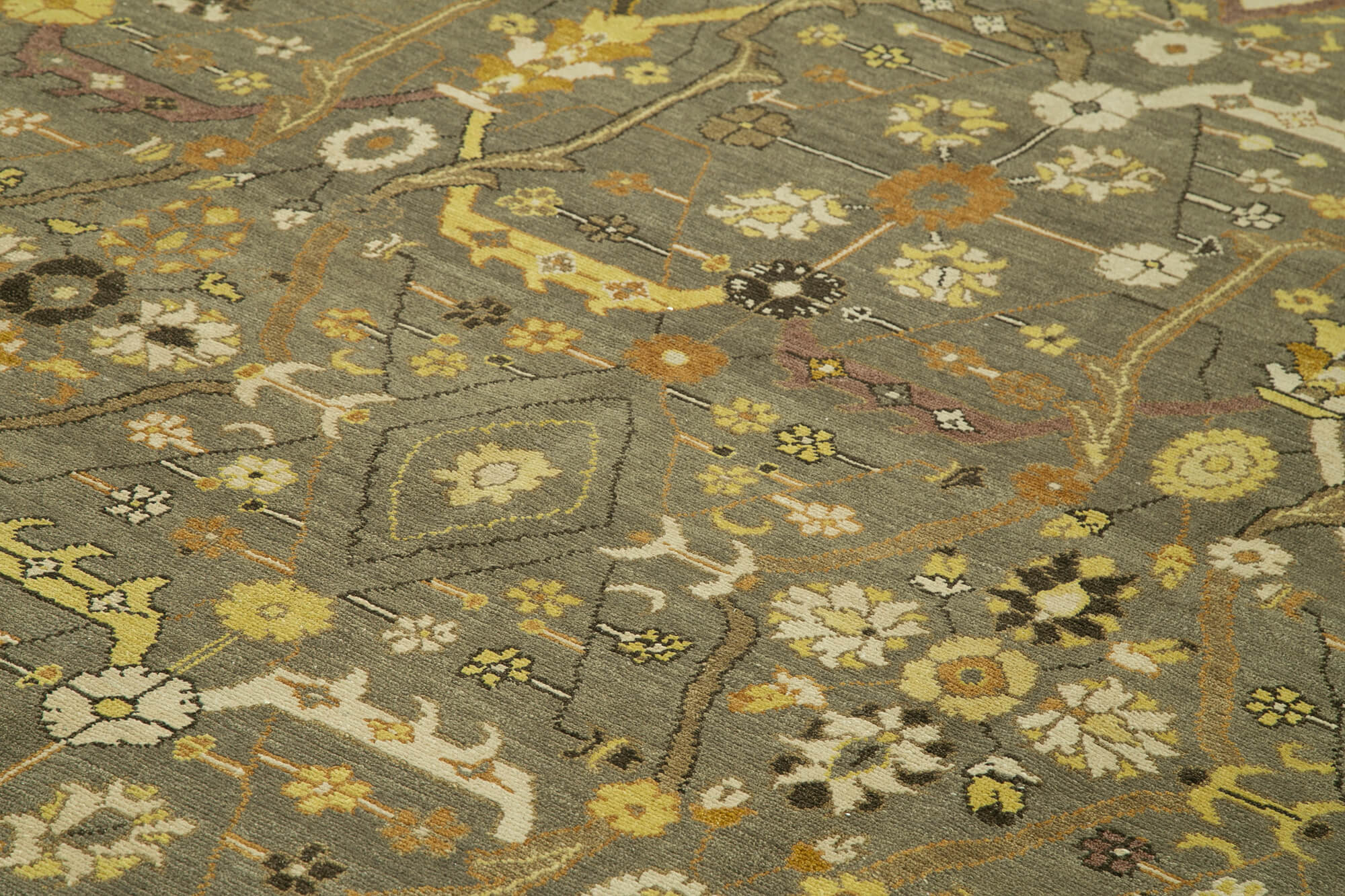 Handmade Wool Area Rug – Tebriz Classic Brown Cotton Wool Rug 9'1''x11'10''