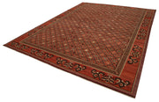Handmade Area Rug – Classic Red Tebriz Cotton Wool Vintage Turkish Carpet 9'x12'