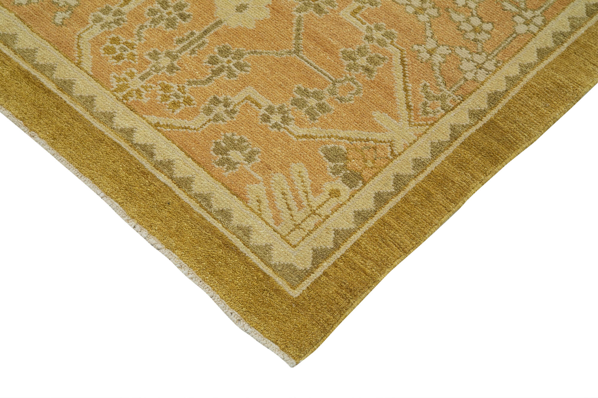 Handmade Wool Area Rug | Tebriz Classic Beige Cotton Wool Rug 9'1'' x 12'0''