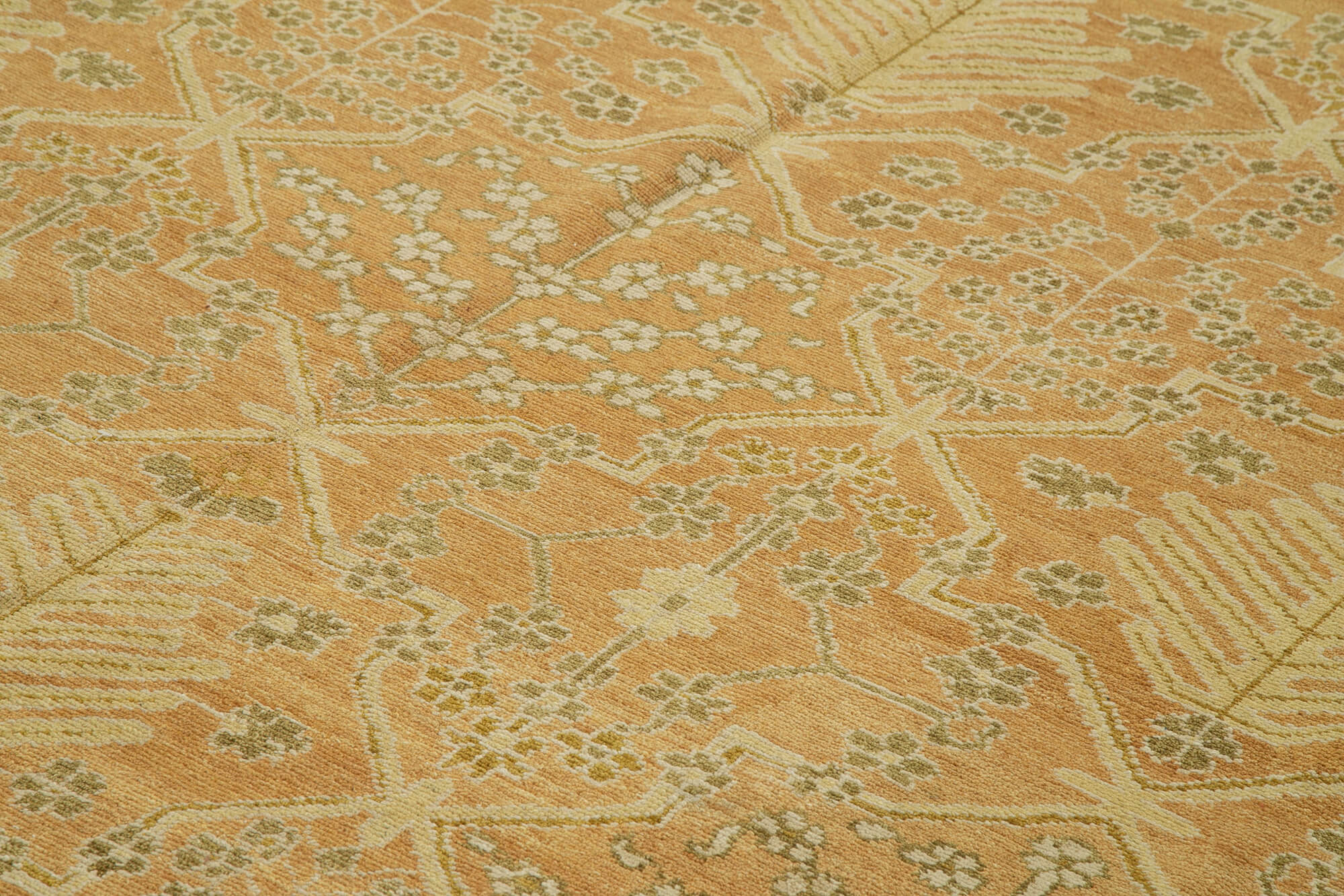 Handmade Wool Area Rug | Tebriz Classic Beige Cotton Wool Rug 9'1'' x 12'0''