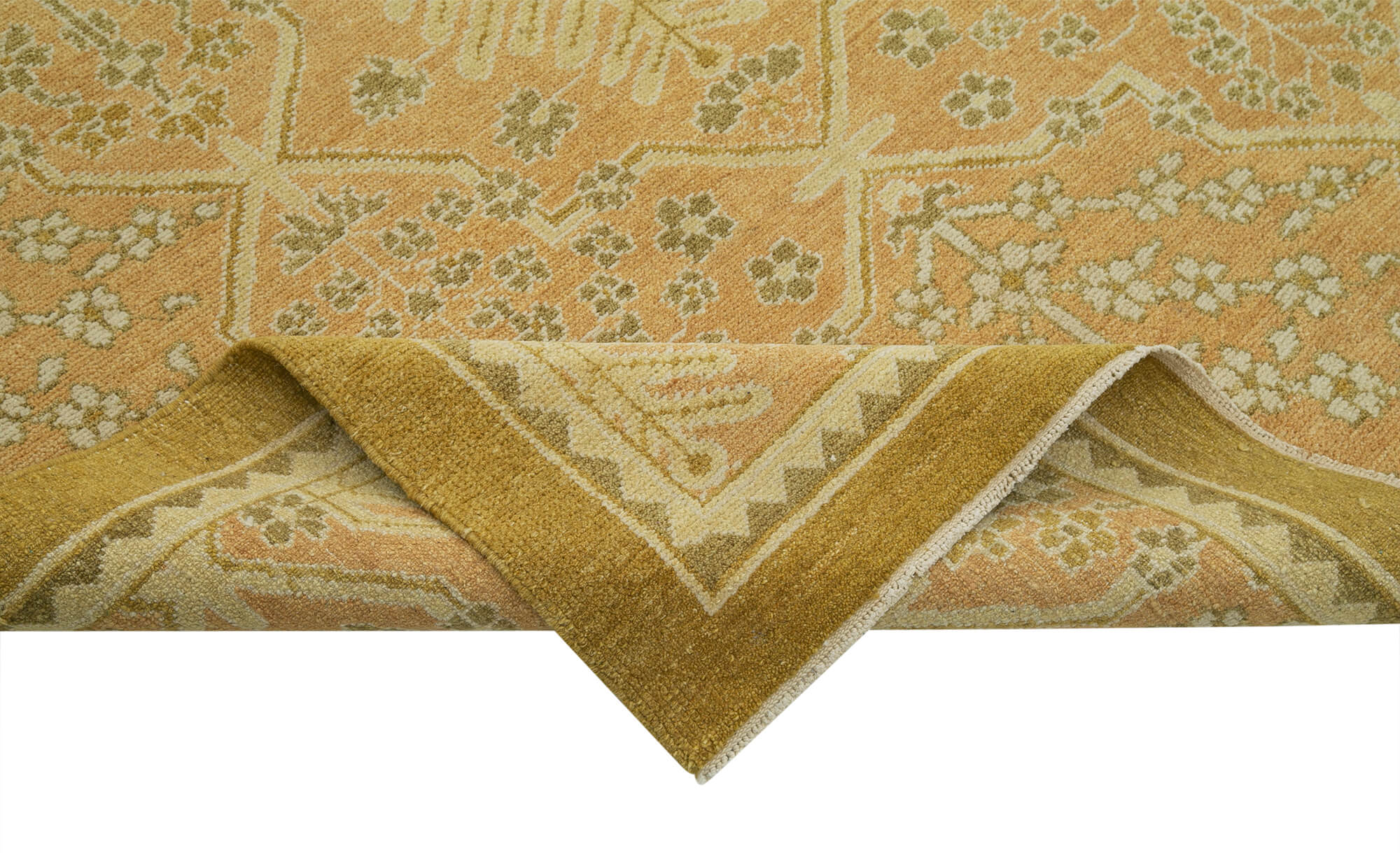 Handmade Wool Area Rug | Tebriz Classic Beige Cotton Wool Rug 9'1'' x 12'0''