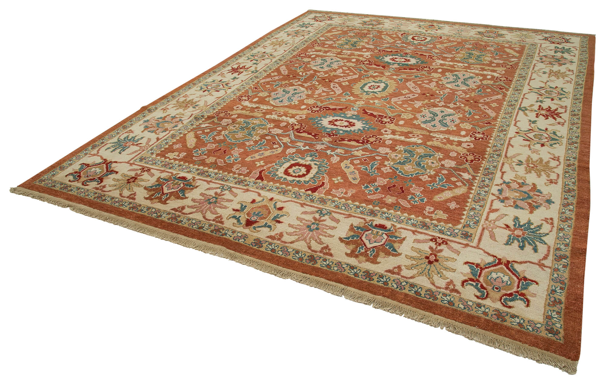 Handmade Wool Area Rug – Classic Red Cotton Wool Rug 9'2''x11'10'' by Agacan