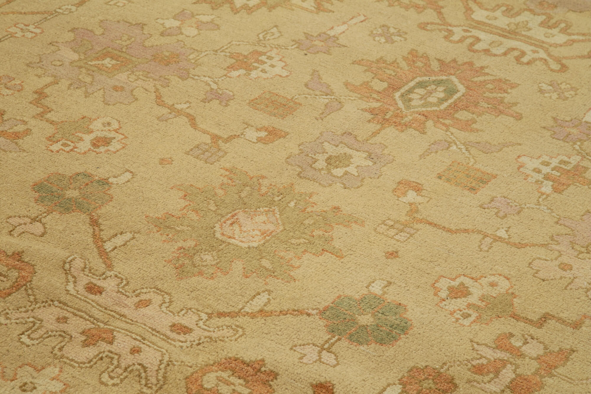 Handmade Wool Area Rug – Tebriz Classic Yellow Cotton Wool Carpet 8'11''x12'