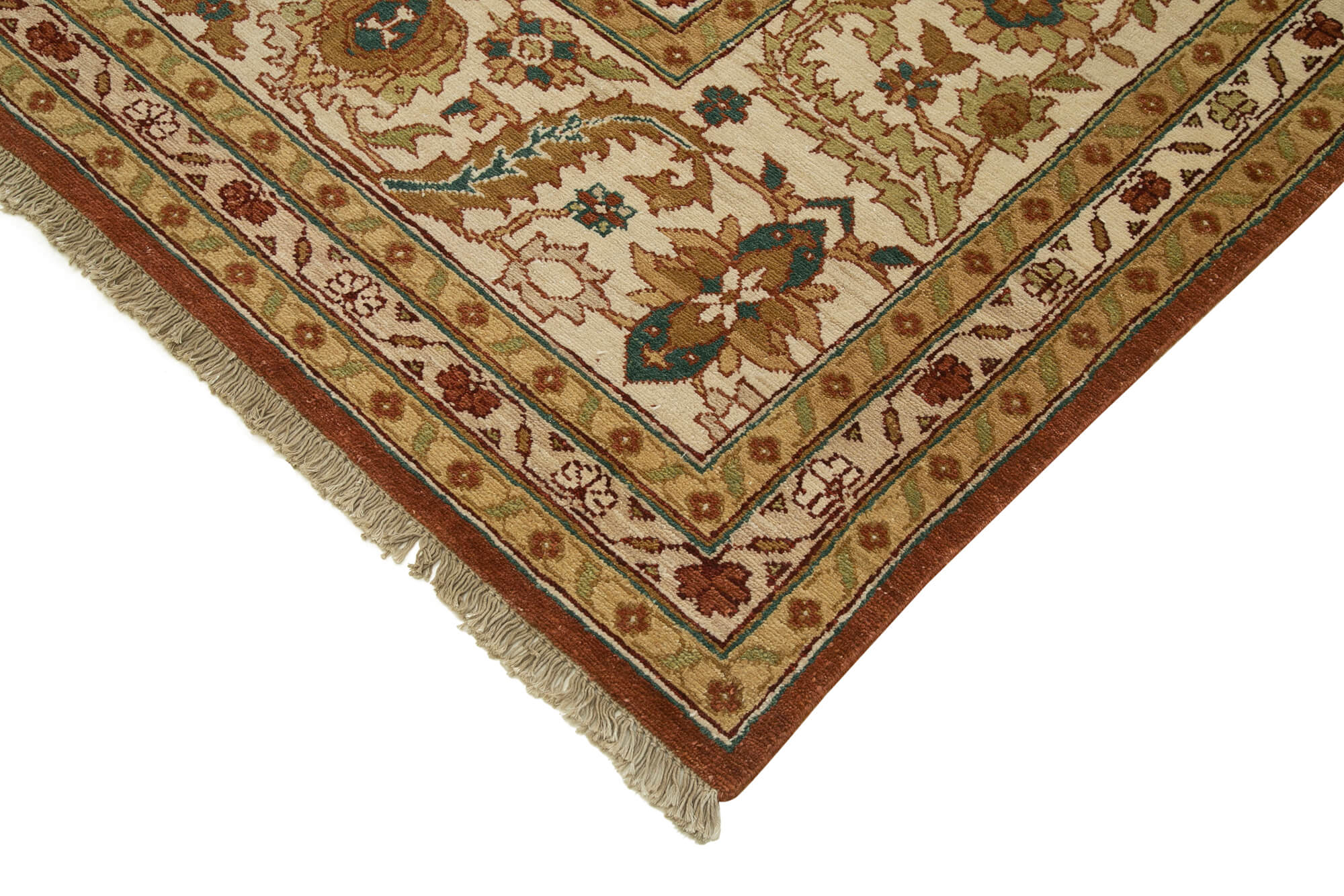 Handmade Wool Area Rug | Tebriz Red Classic Cotton Wool Rug 8'11''x11'3''