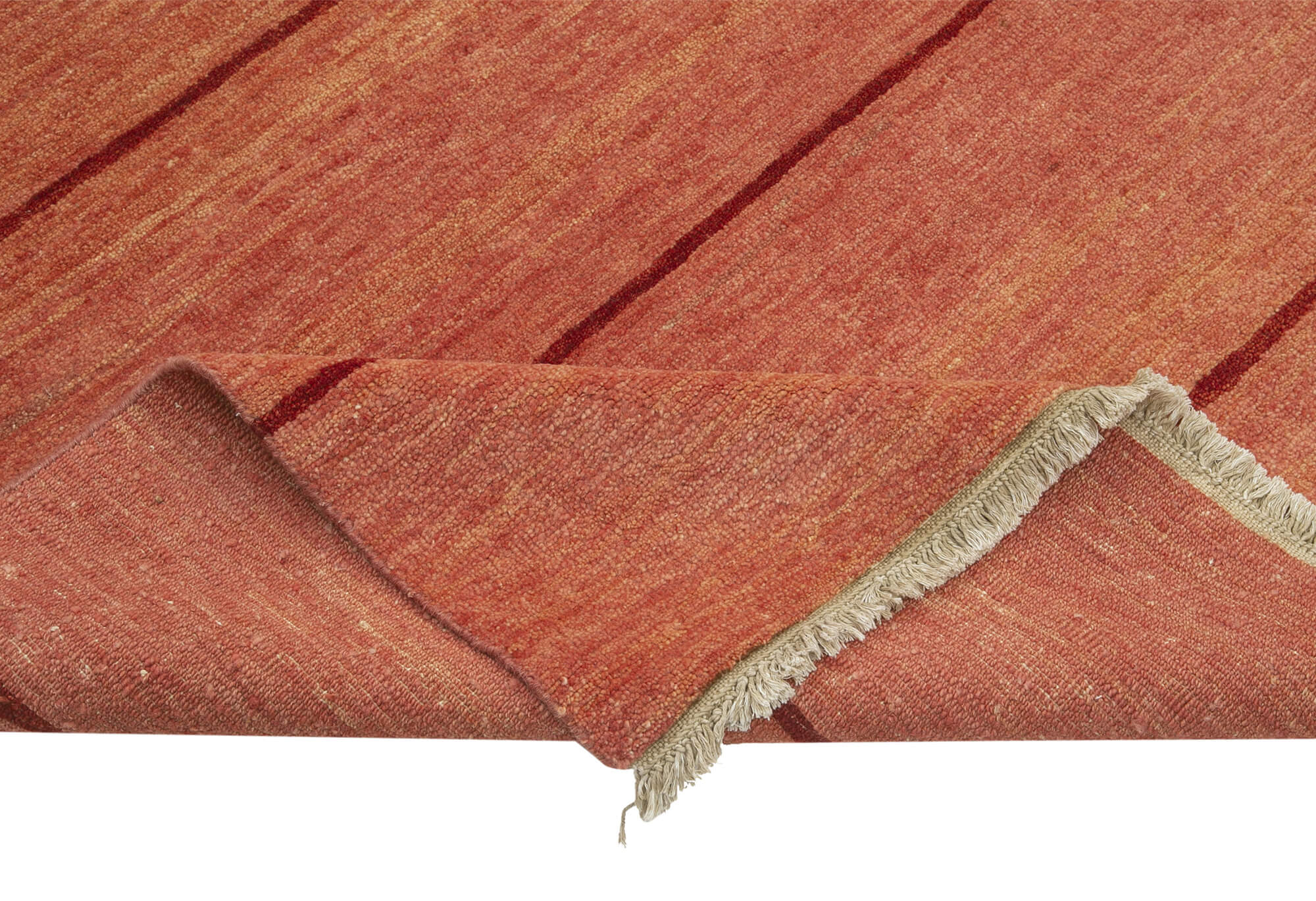 Handmade Wool Area Rug - Tebriz Red Classic Cotton Rug 9'3'' x 11'11'' Vintage Turkish Carpet