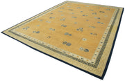 Handmade Wool Area Rug – Tebriz Orange Classic Cotton Wool Rug 9'5''x12'3''