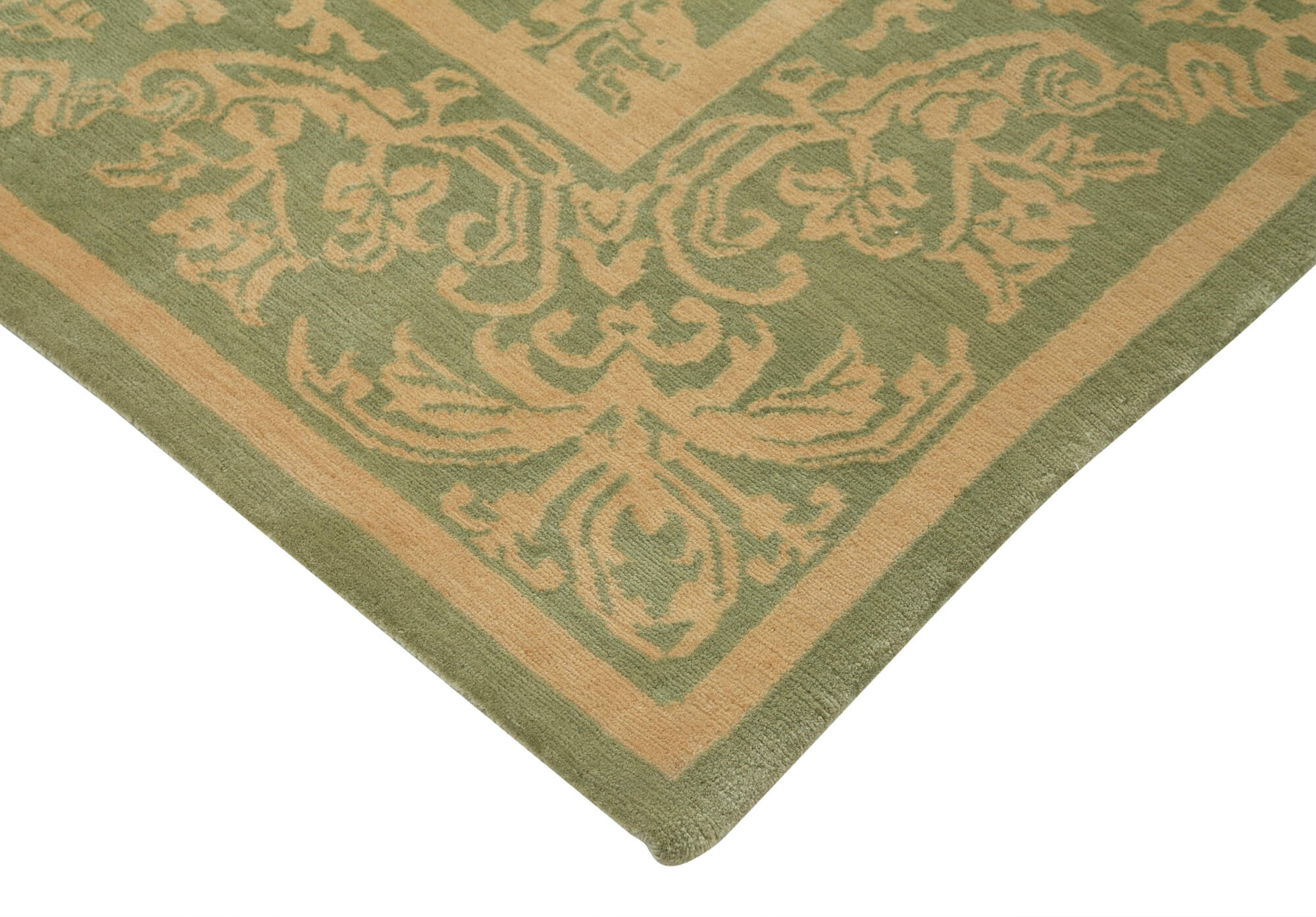 Handmade Wool Area Rug – Classic Green Cotton Wool Rug by Agacan Rugs, 8'2'' x 10'2''