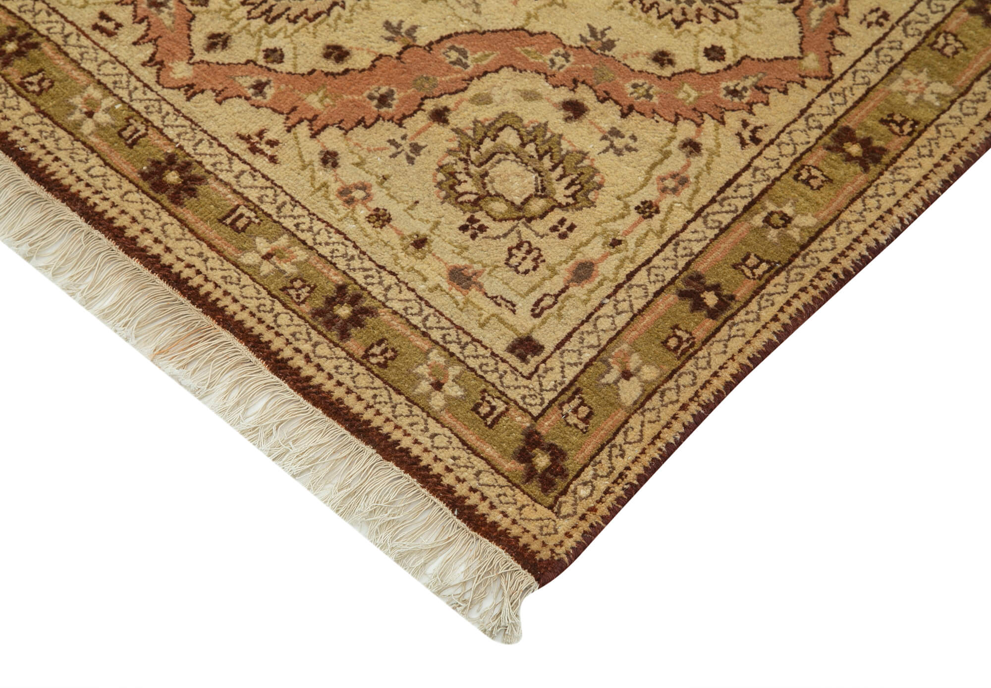 Handmade Wool Area Rug – Classic Beige Carpet Cotton Wool Rug 7'10''x9'8''