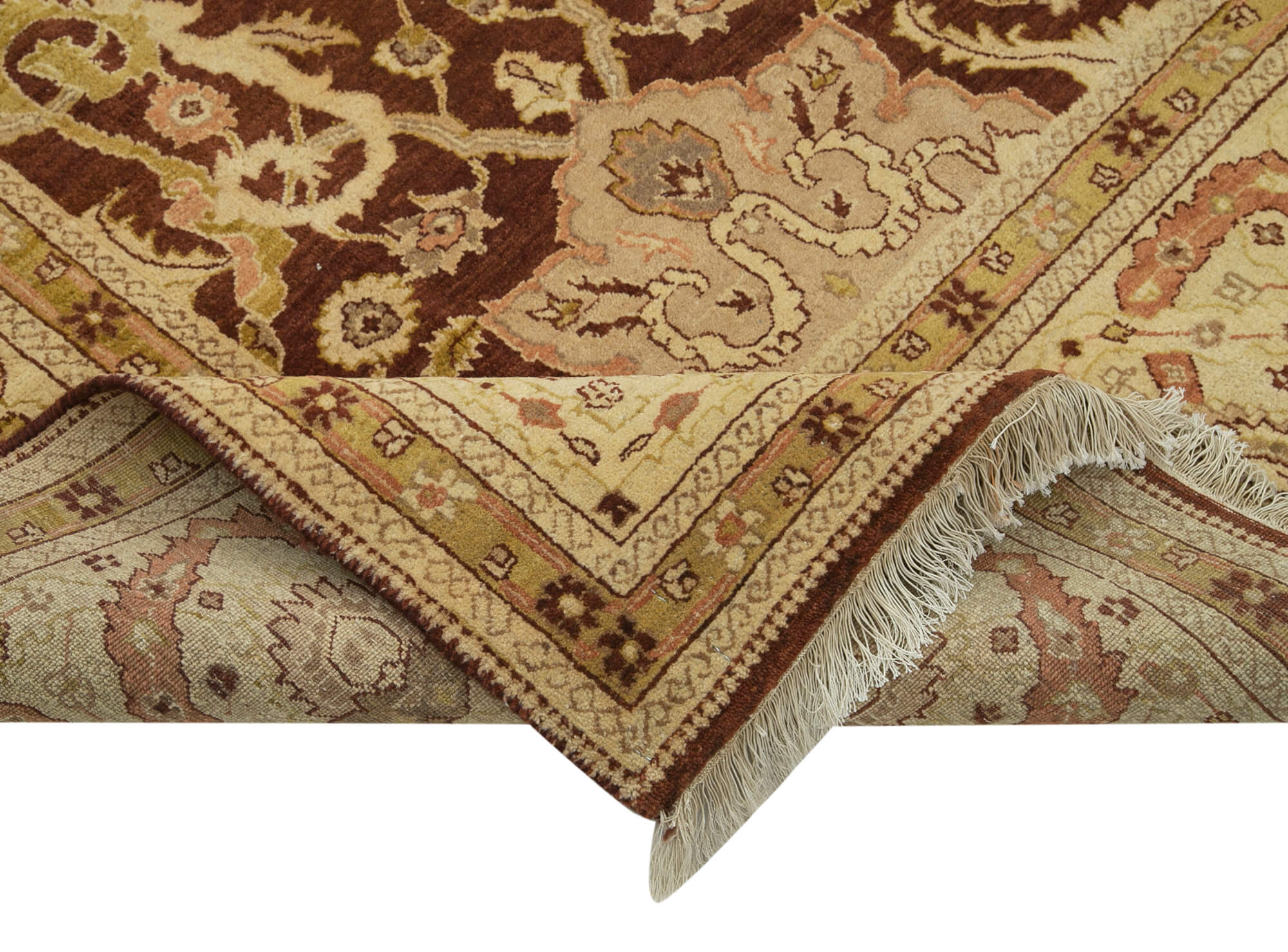 Handmade Wool Area Rug – Classic Beige Carpet Cotton Wool Rug 7'10''x9'8''