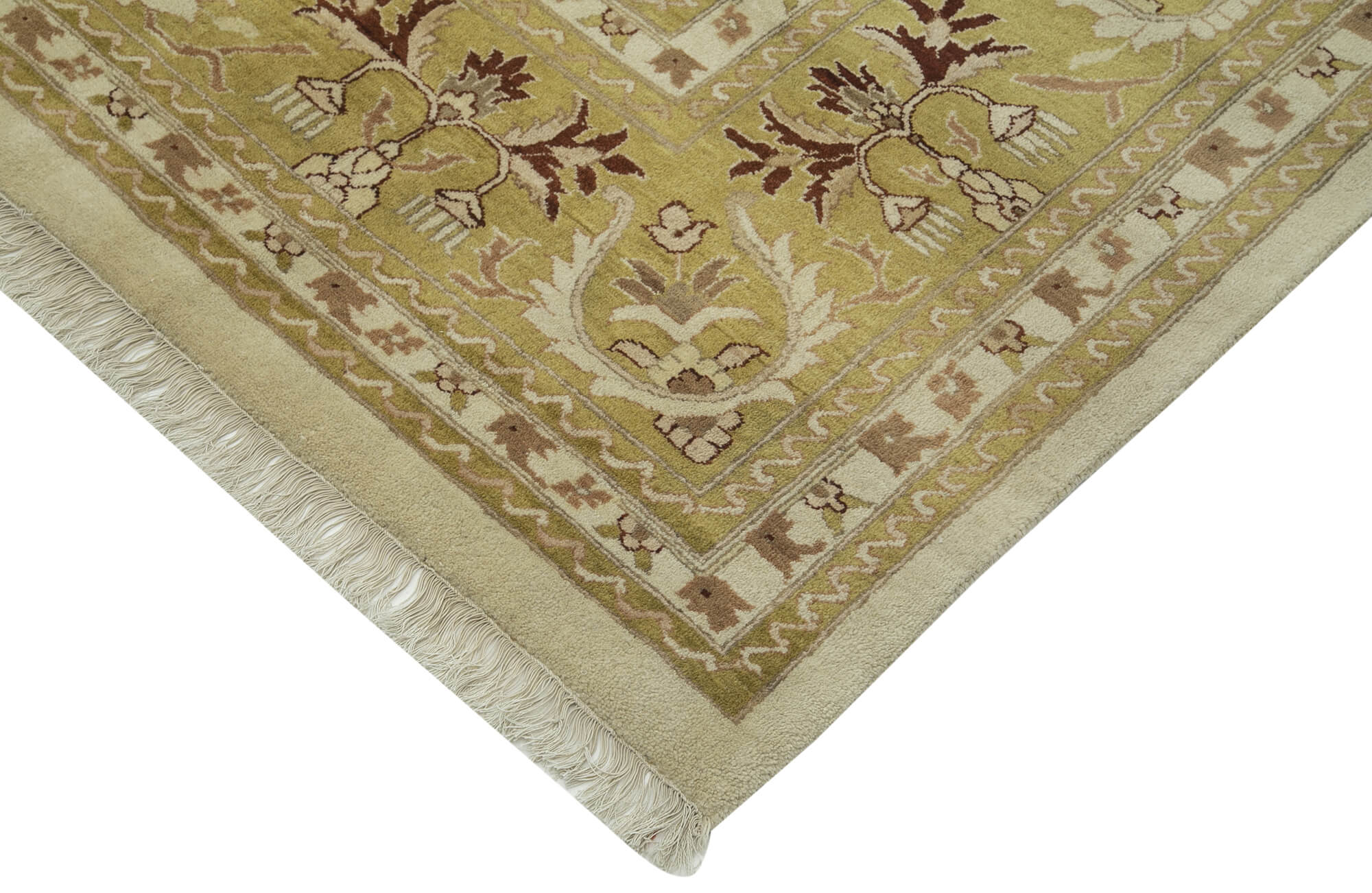 Handmade Wool Area Rug – Classic Beige Turkish Hand Knotted Rug 10'x13'7''