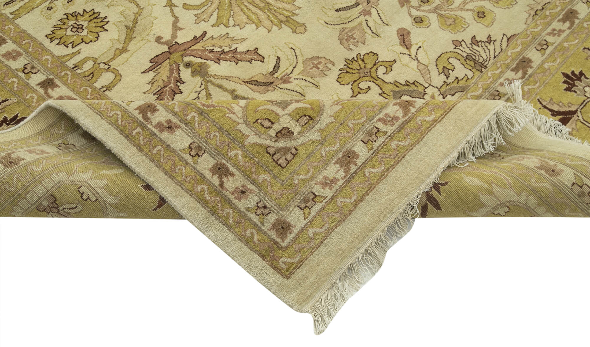Handmade Wool Area Rug – Classic Beige Turkish Hand Knotted Rug 10'x13'7''