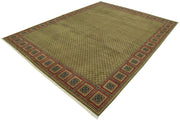 Handmade Wool Area Rug – Classic Green Turkish Hand Knotted Rug 7x10 Feet