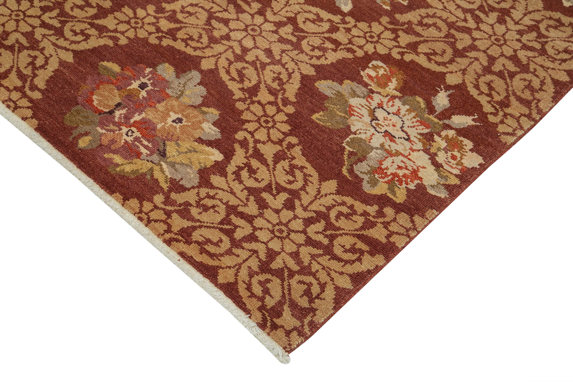 Handmade Wool Area Rug – Tebriz Red Classic Cotton Rug 7'9''x10'6'' by Agacan