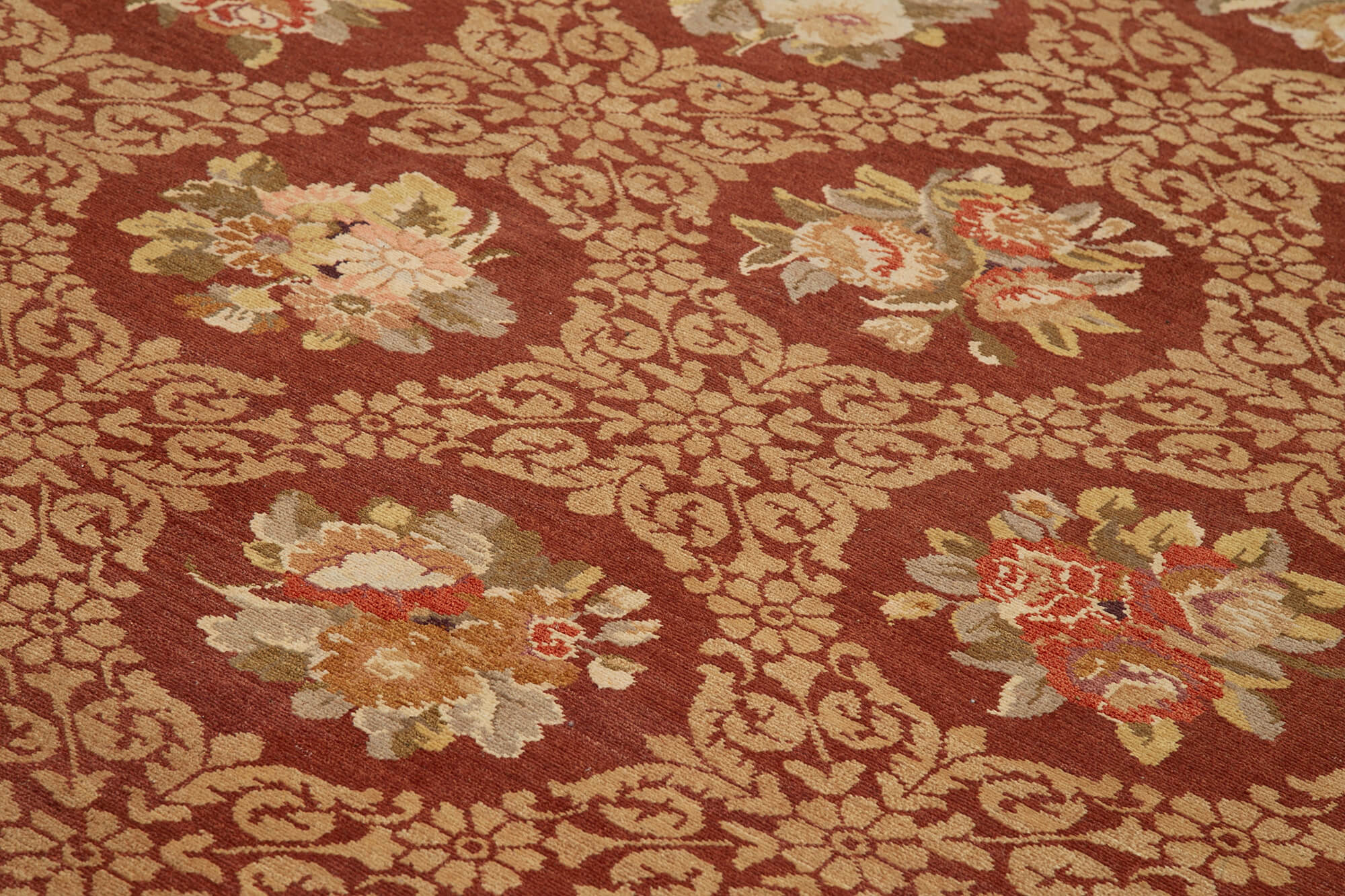 Handmade Wool Area Rug – Tebriz Red Classic Cotton Rug 7'9''x10'6'' by Agacan