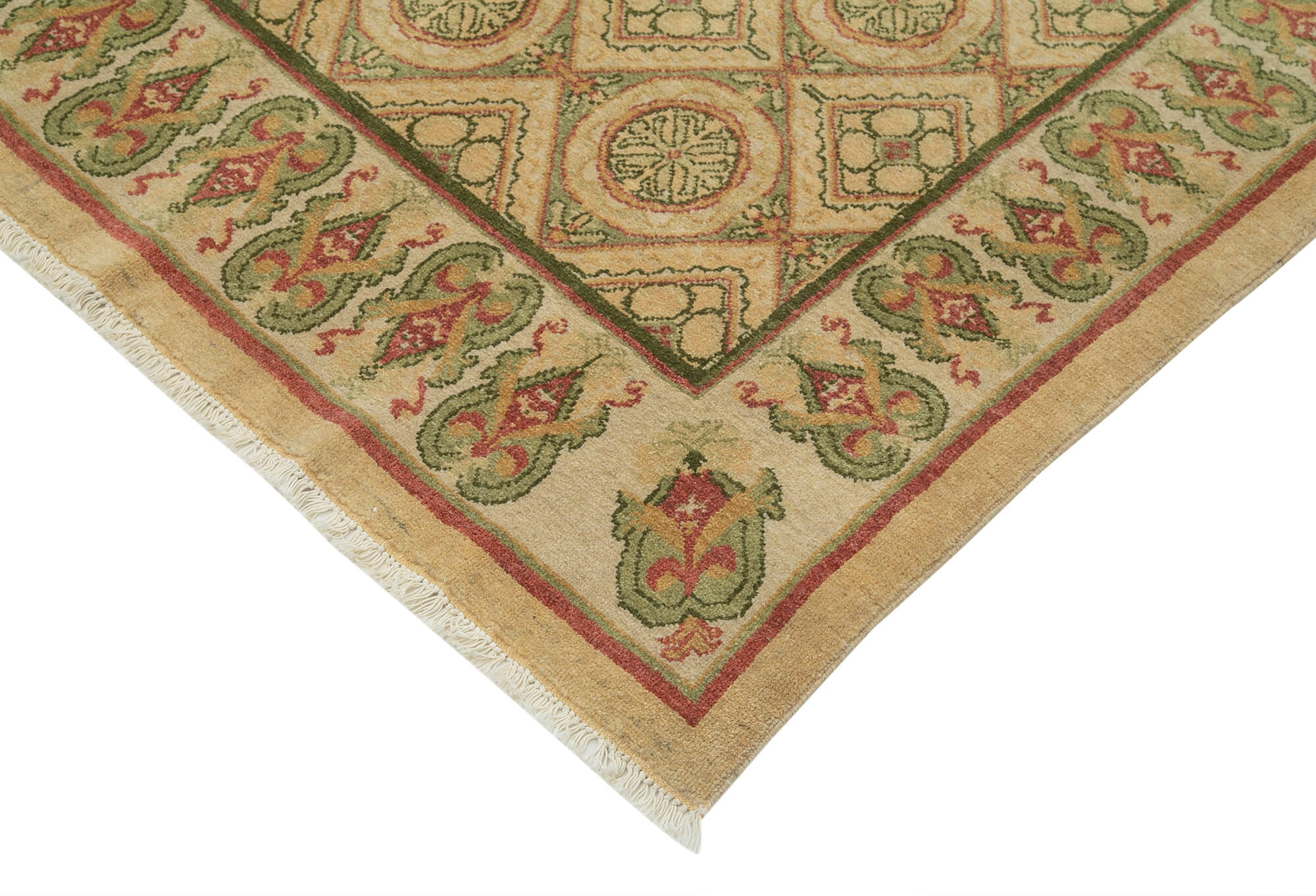 Handmade Wool Area Rug – Tebriz Classic Cotton Wool Blend Rug 7'10''x10'0'' Beige