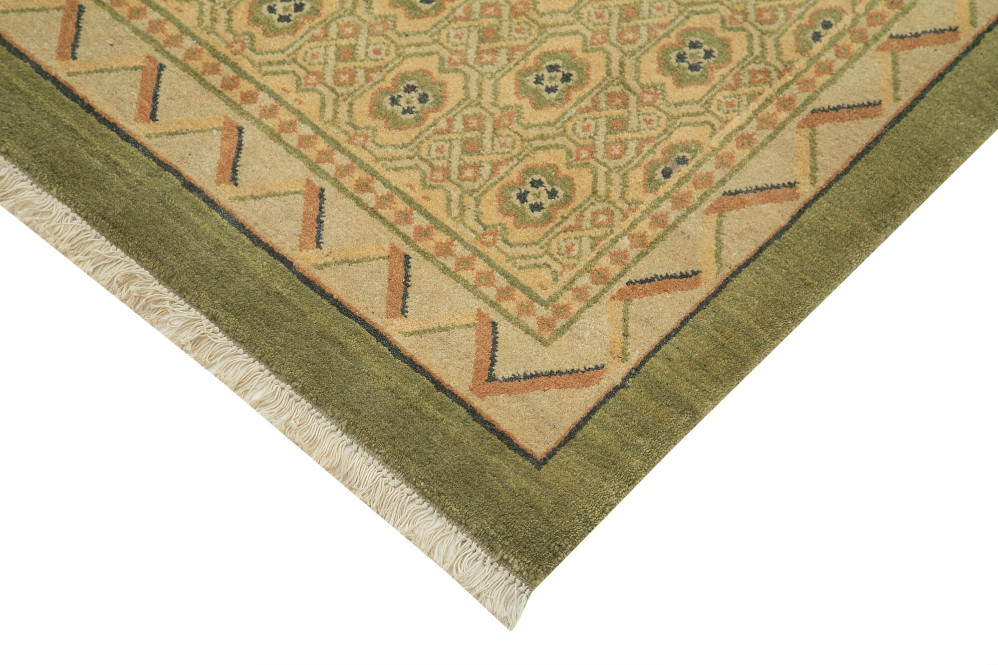 Handmade Wool Area Rug - Classic Beige Turkish Hand Knotted Carpet 8'x9'11''