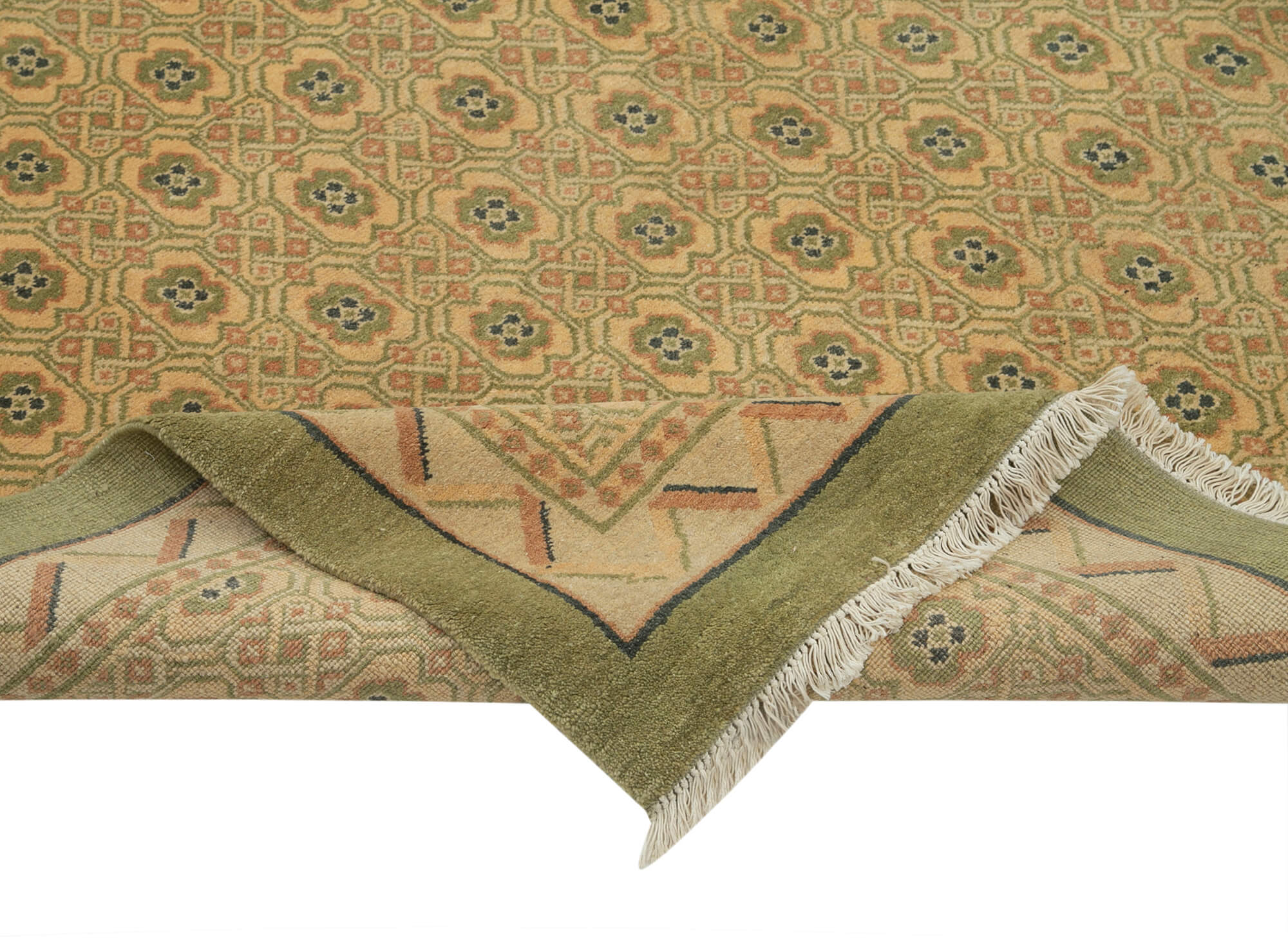 Handmade Wool Area Rug - Classic Beige Turkish Hand Knotted Carpet 8'x9'11''