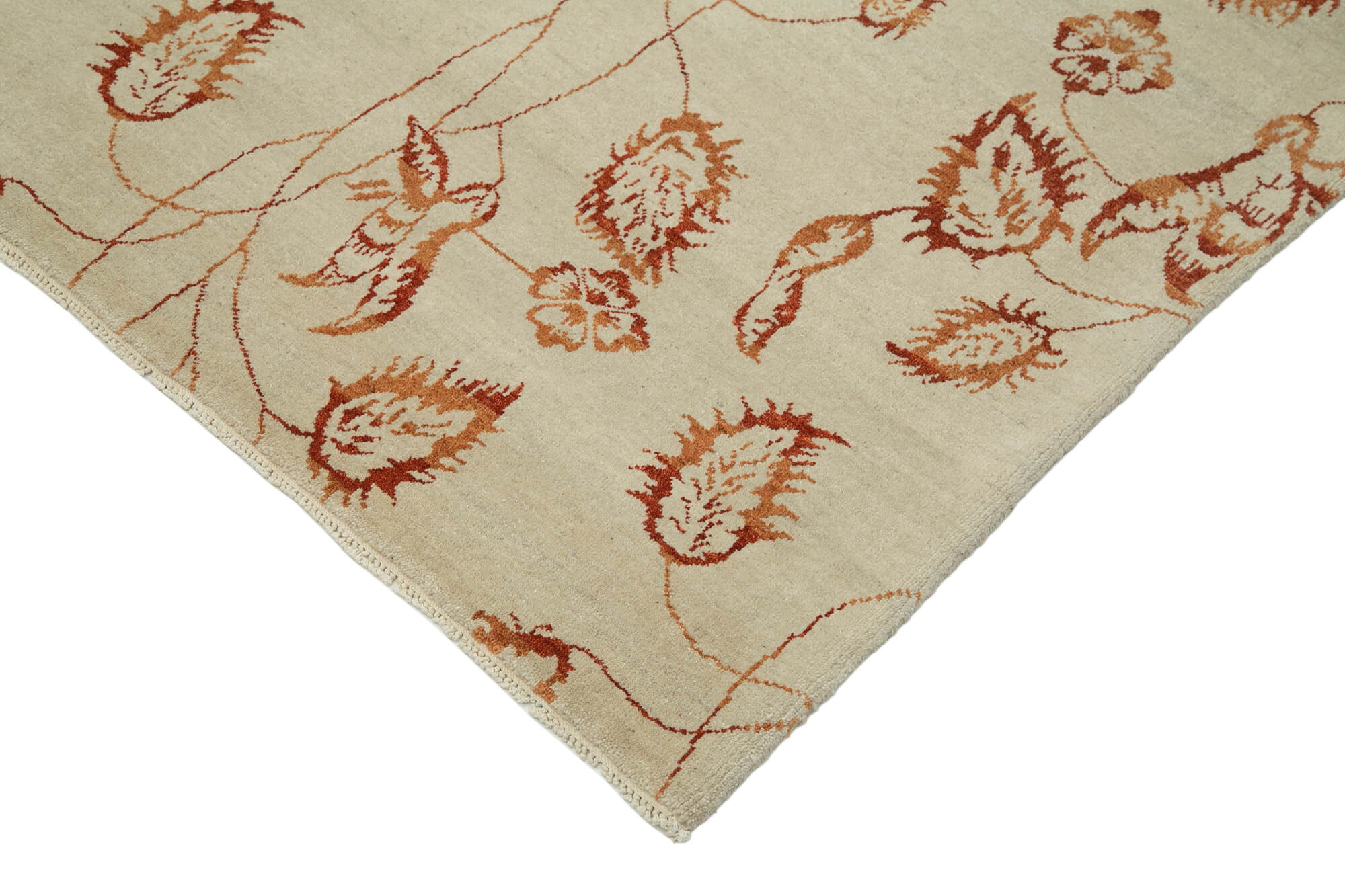 Handmade Wool Area Rug – Tebriz Classic Beige Cotton Wool Carpet 8'10''x11'11''