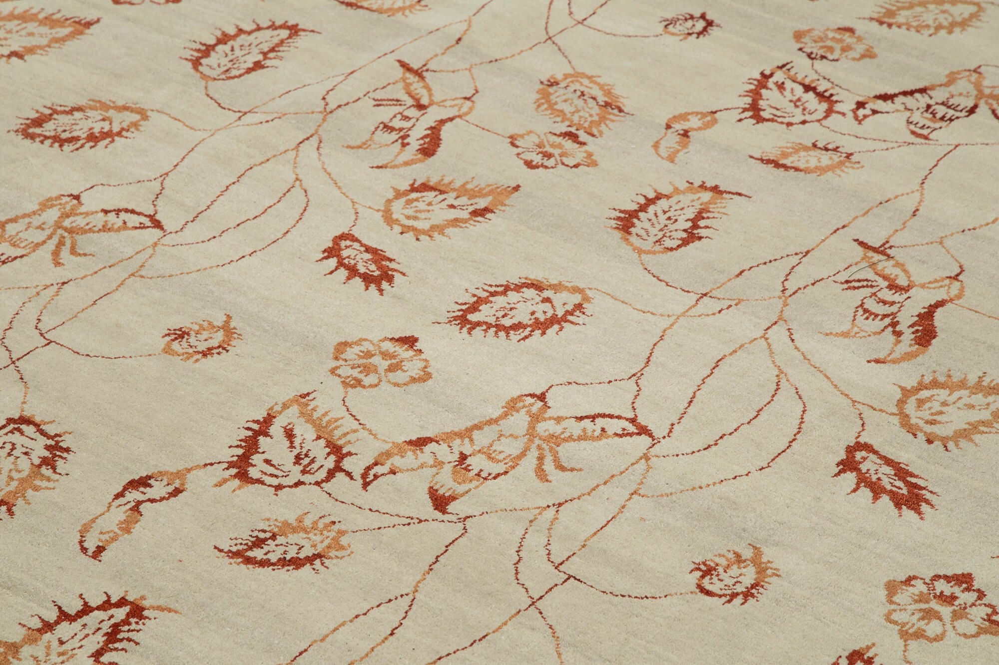 Handmade Wool Area Rug – Tebriz Classic Beige Cotton Wool Carpet 8'10''x11'11''
