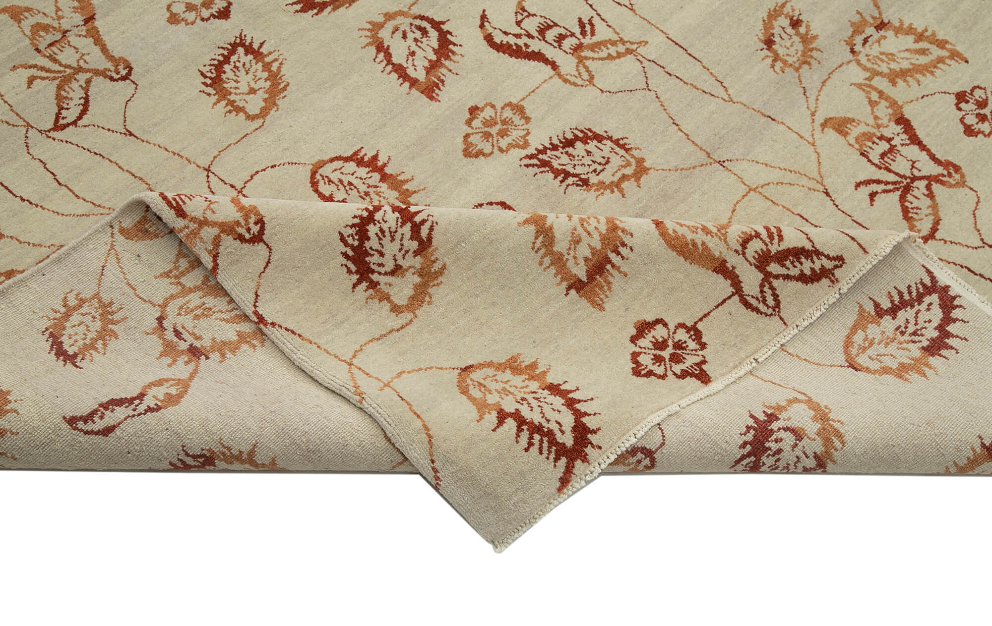 Handmade Wool Area Rug – Tebriz Classic Beige Cotton Wool Carpet 8'10''x11'11''