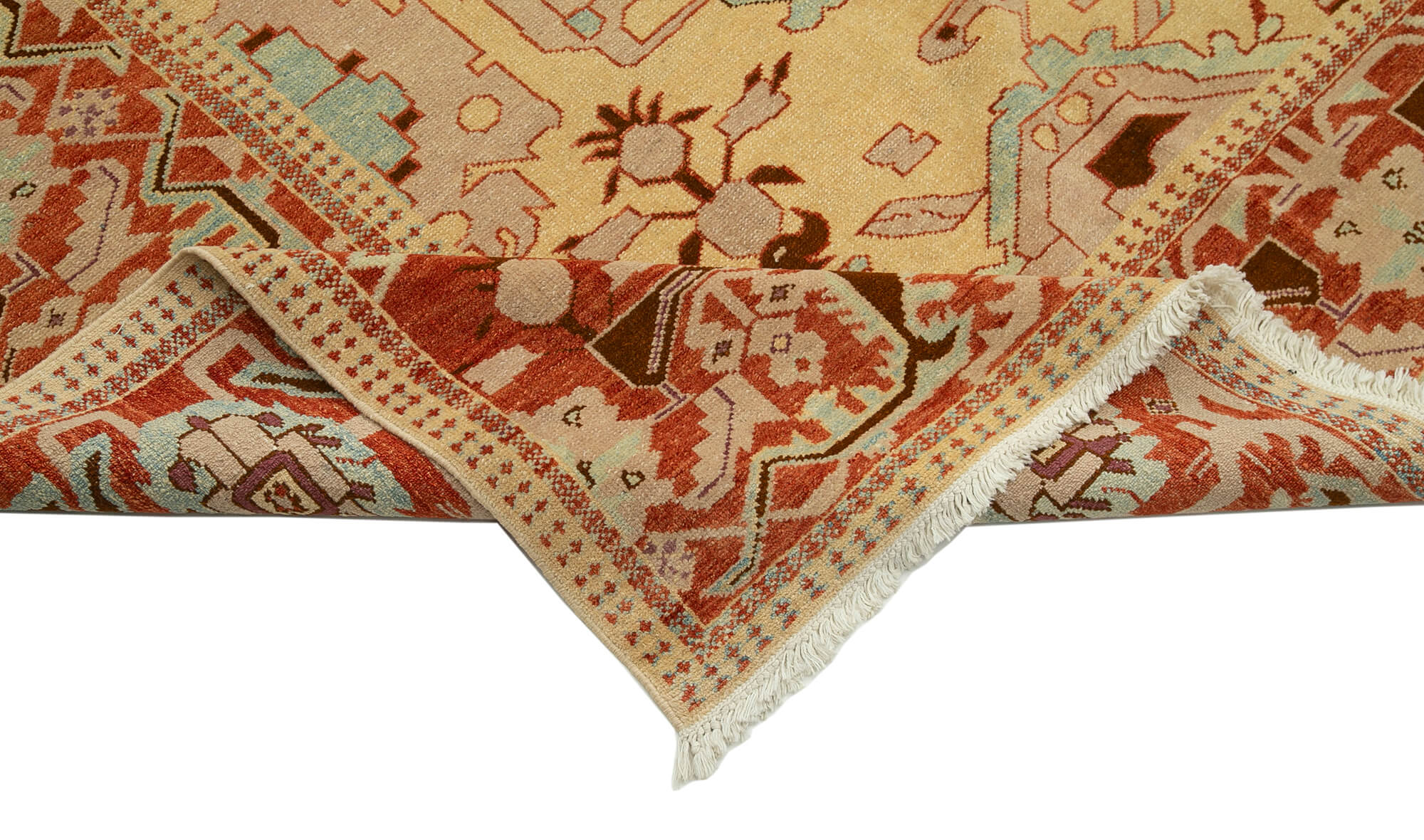 Handmade Wool Area Rug – Classic Beige Cotton Wool Rug 9'2'' x 11'6'' by Agacan