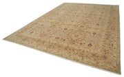 Handmade Wool Area Rug - Tebriz Classic Beige Turkish Hand Knotted Carpet 9'11''x13'9''