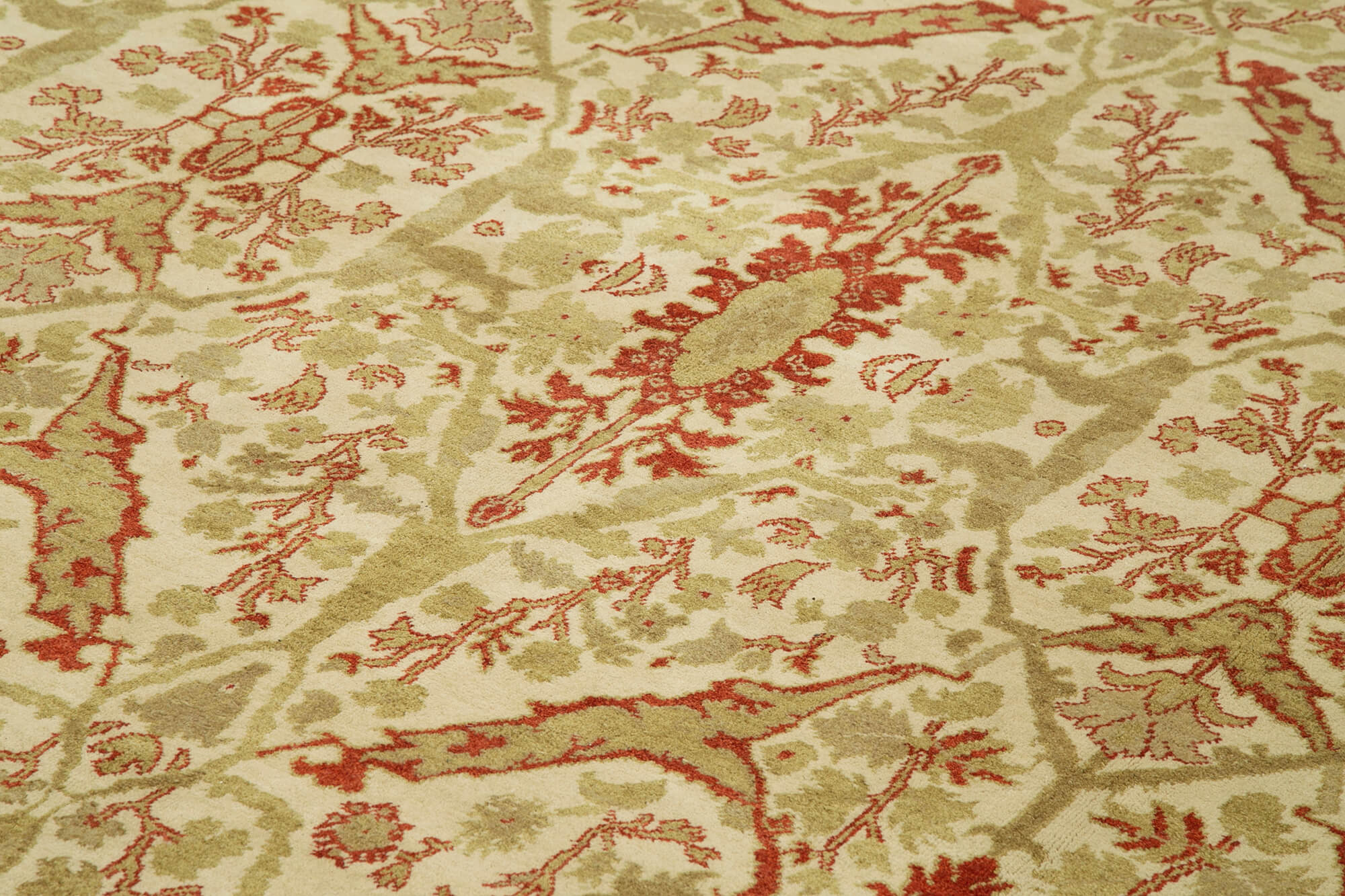 Handmade Wool Area Rug – Tebriz Classic Beige Cotton Wool Rug 8'8''x12'6''
