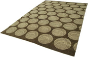 Handmade Wool Area Rug - Tebriz Classic Brown Vintage Handwoven Carpet 8'10"x12'