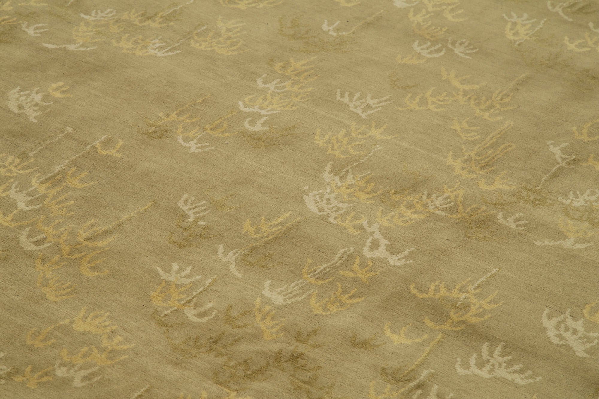 Handmade Wool Area Rug – Tebriz Green Classic Style Rug 9'9'' x 13'4'' by Agacan