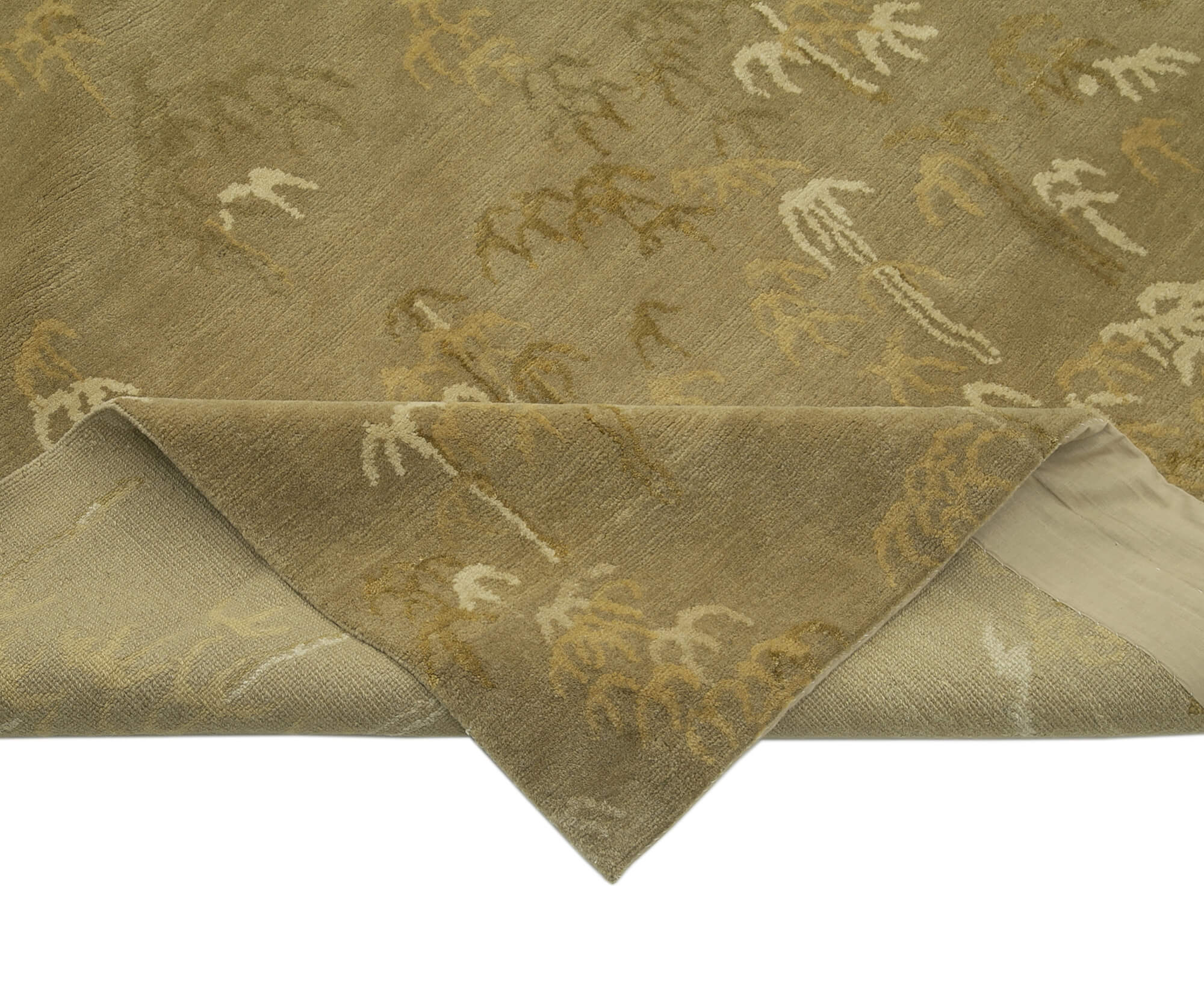 Handmade Wool Area Rug – Tebriz Green Classic Style Rug 9'9'' x 13'4'' by Agacan
