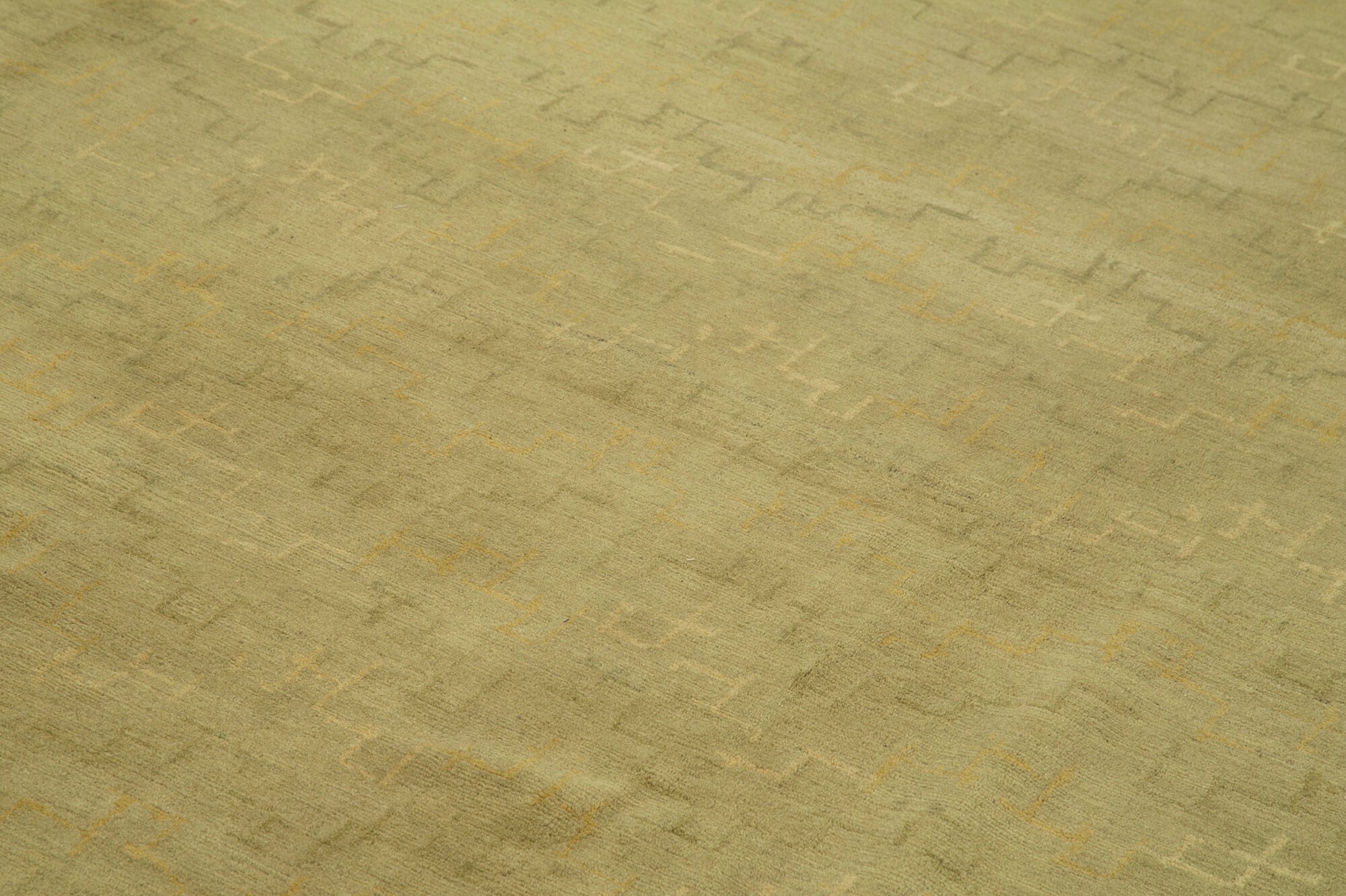 Handmade Wool Area Rug - Tebriz Classic Green Rug 9'6''x13'5'' Cotton Wool