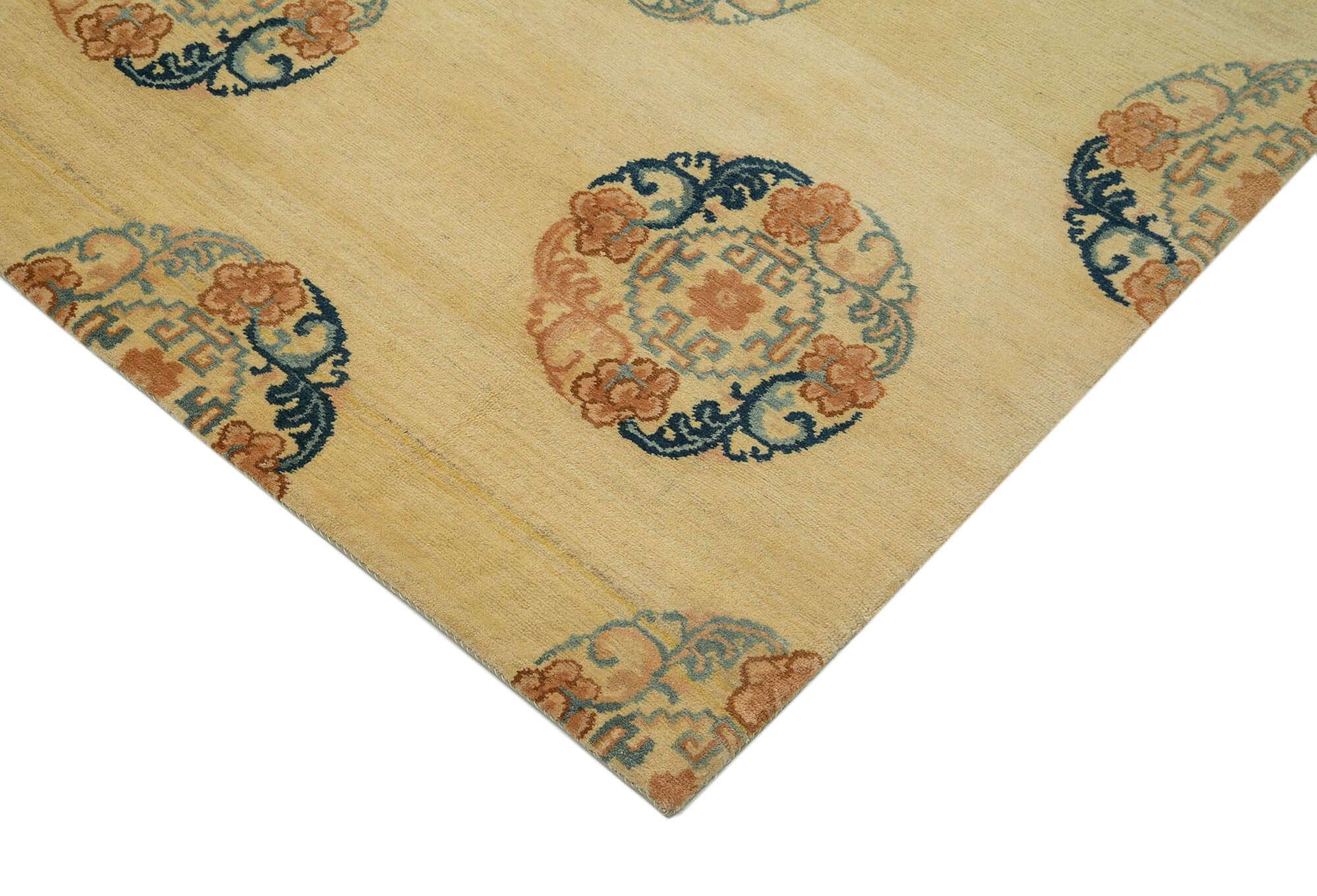 Handmade Wool Area Rug – Classic Cotton Rug Beige 9'11''x13'11'' by Agacan